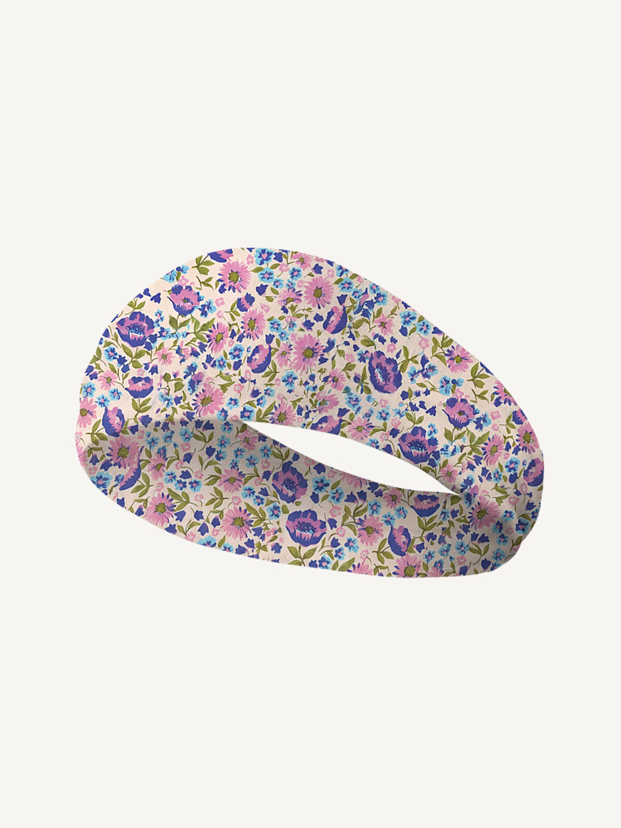 Lavender Bloom Print Boho Bandeau Headband