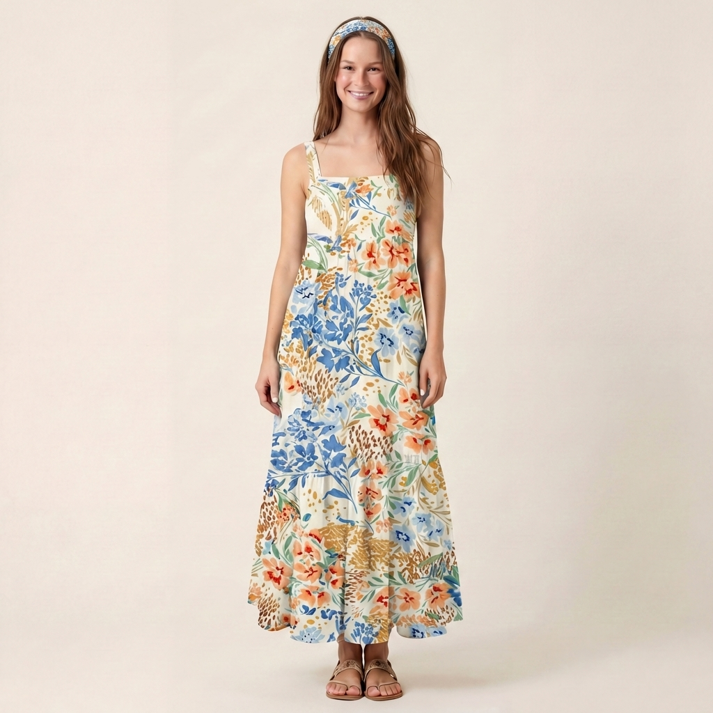 Breeze Meadow Print Boho Bandeau Headband