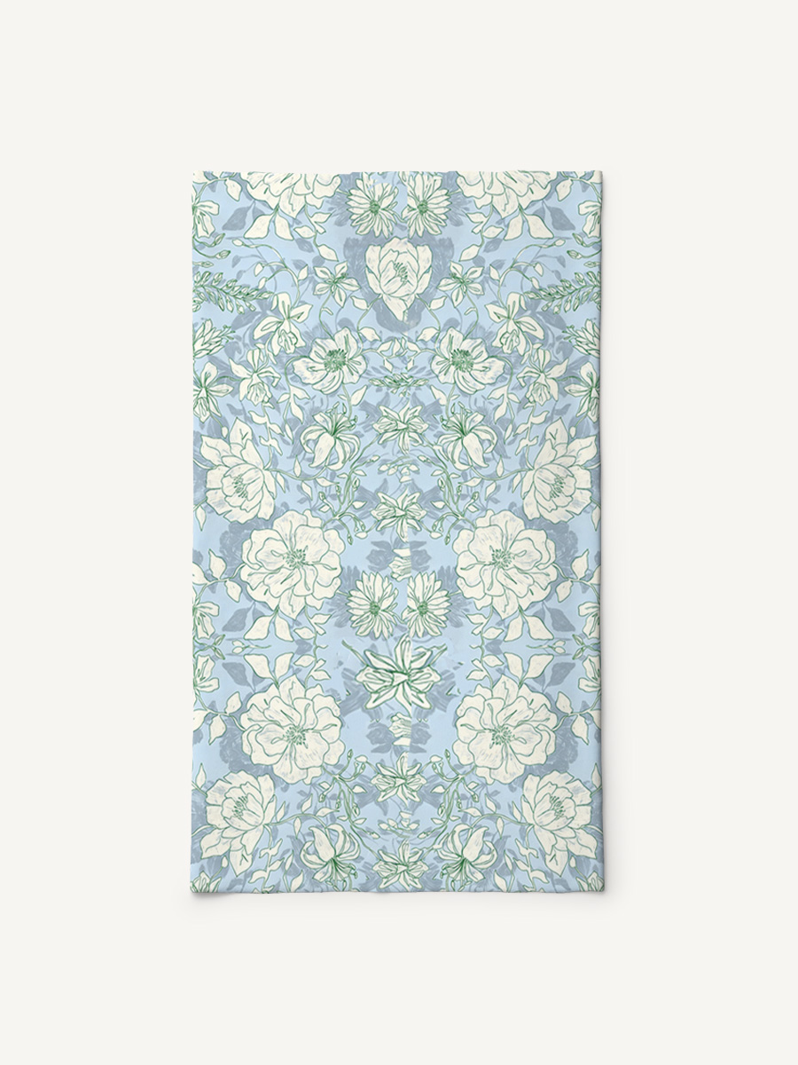 Mist Floral Print Boho Bandeau Headband