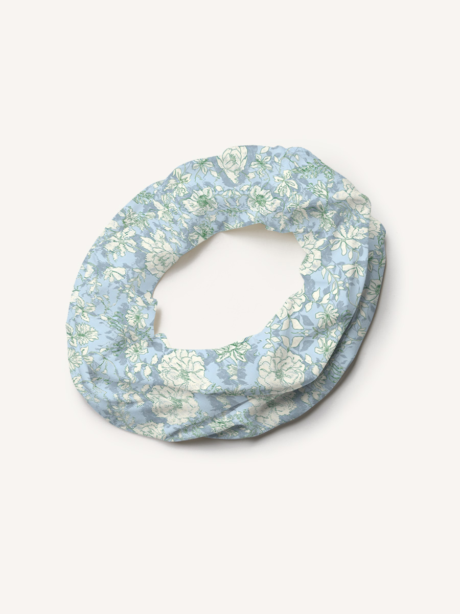 Mist Floral Print Boho Bandeau Headband