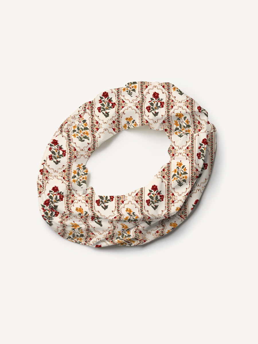 Velvet Carnation Print Boho Bandeau Headband