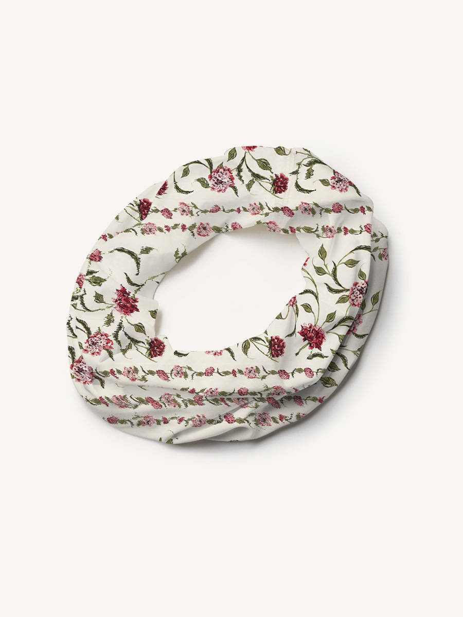 Red Floral Print Boho Bandeau Headband