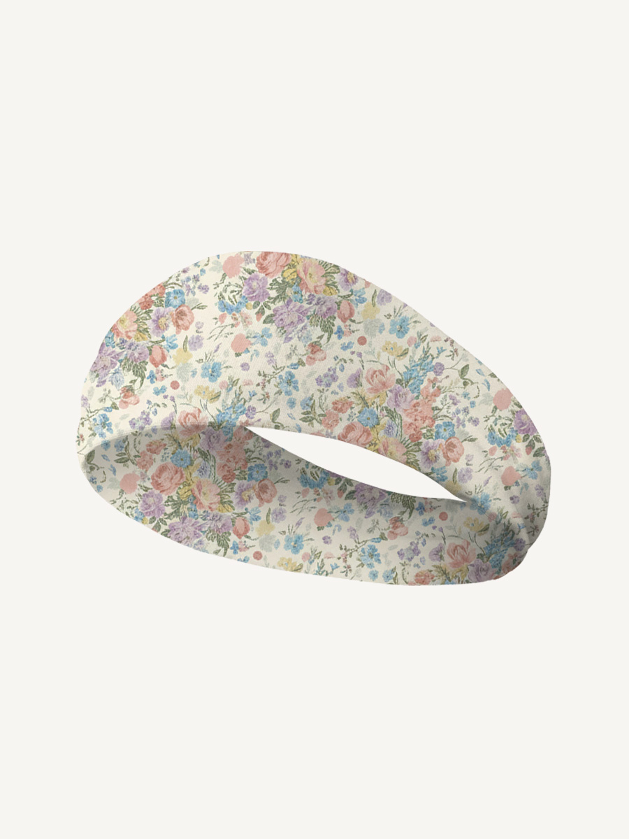 Morning Dew Bouquet Print Boho Bandeau Headband