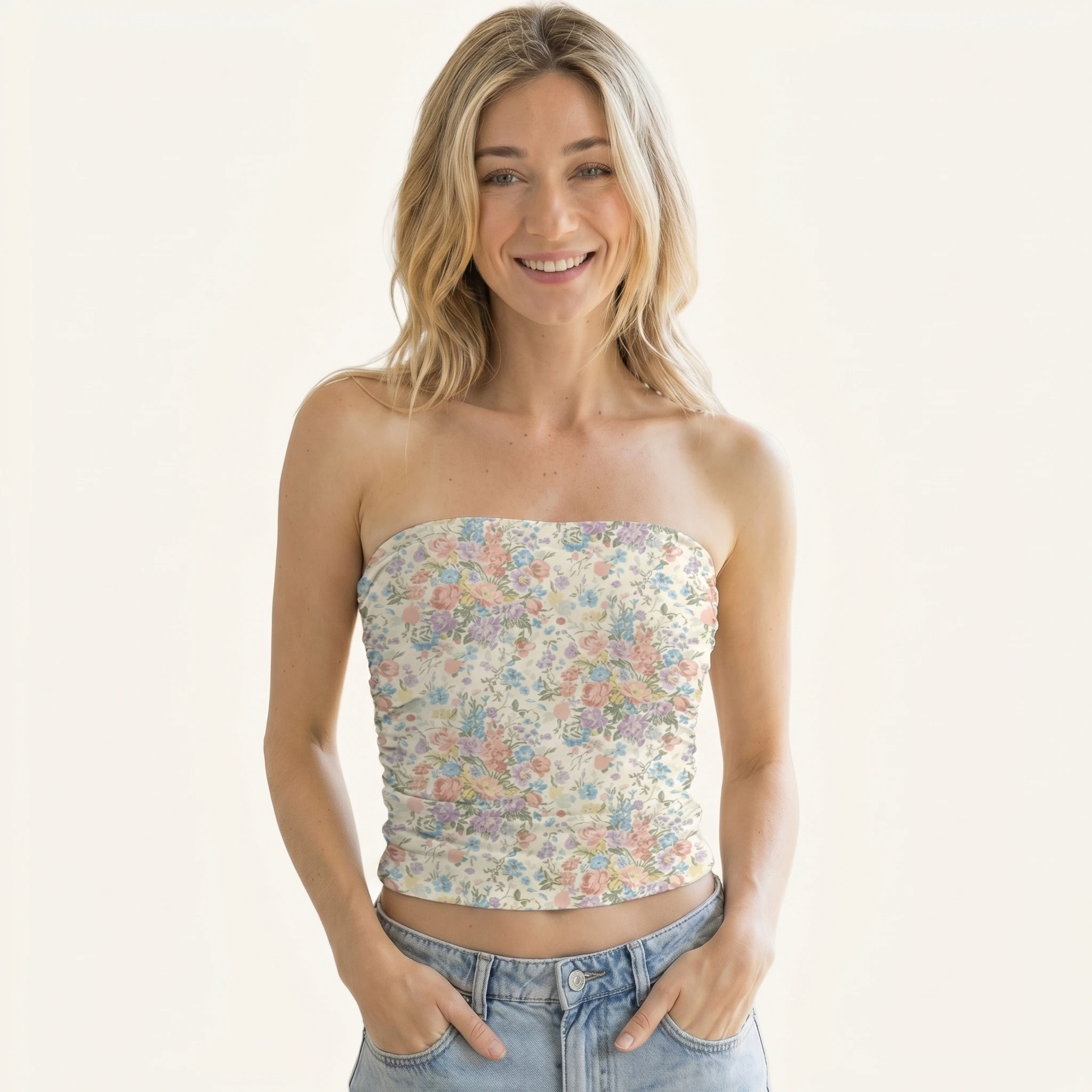 Morning Dew Bouquet Print Boho Bandeau Headband