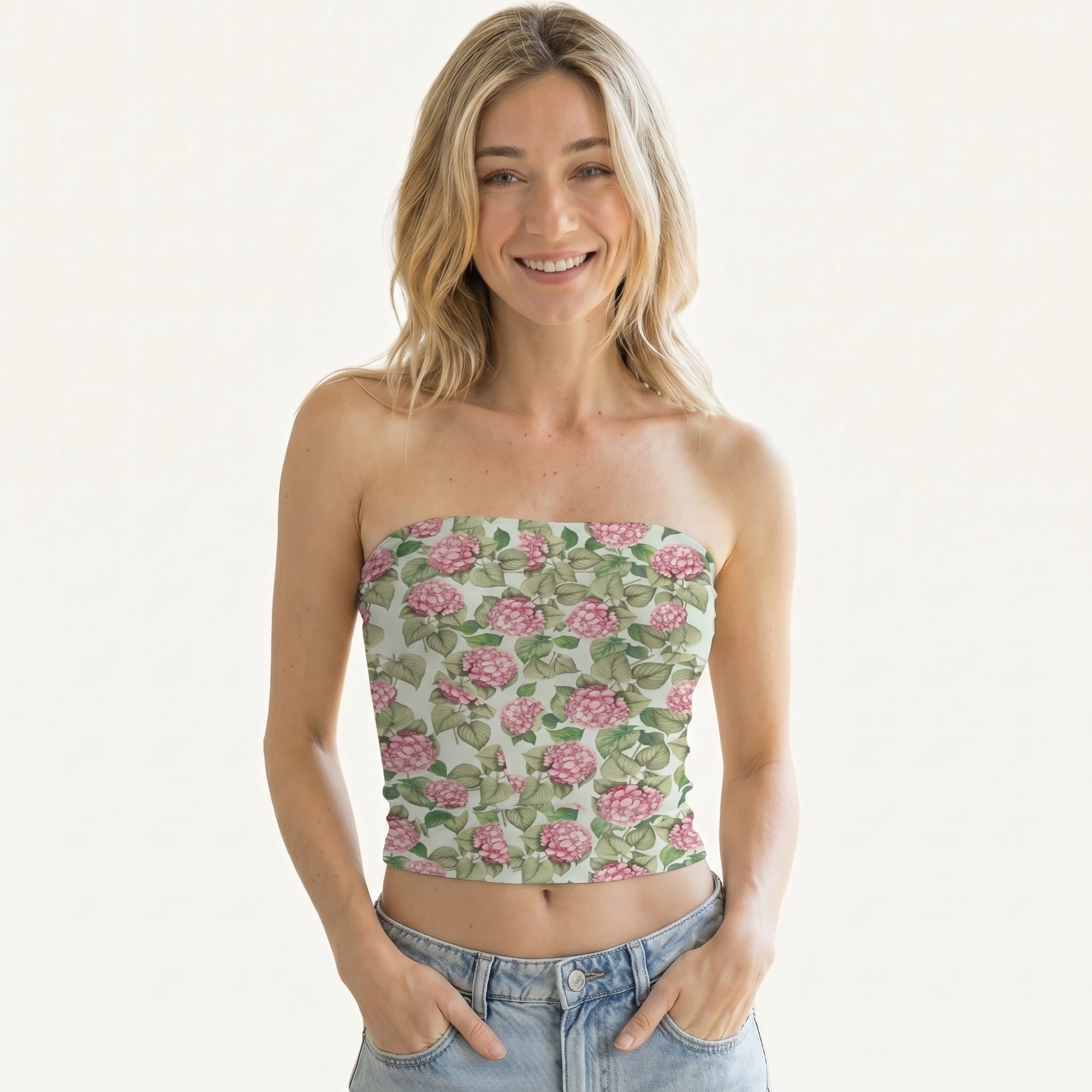 Hydrangea Whisper Print Boho Bandeau Headband