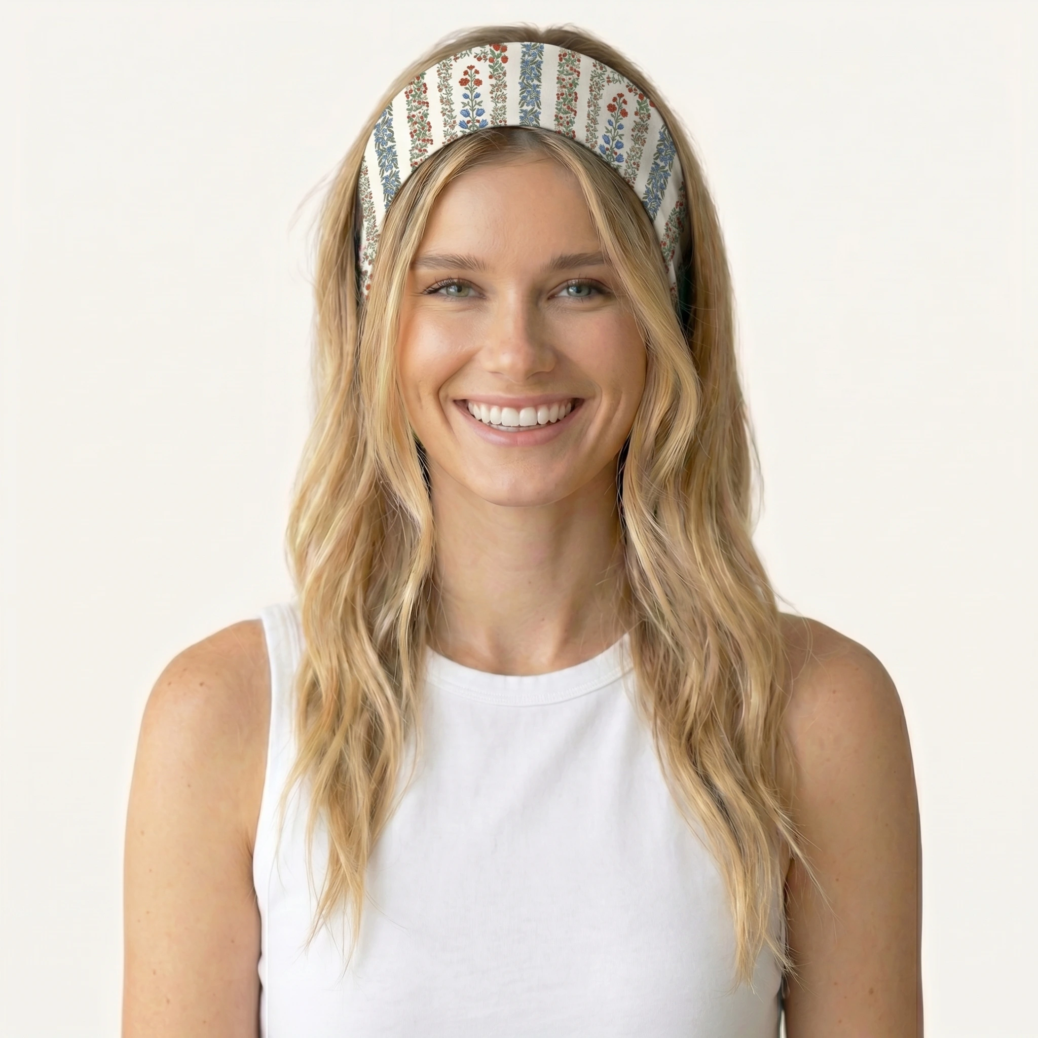 Strawberry Vine Tales Print Boho Bandeau Headband