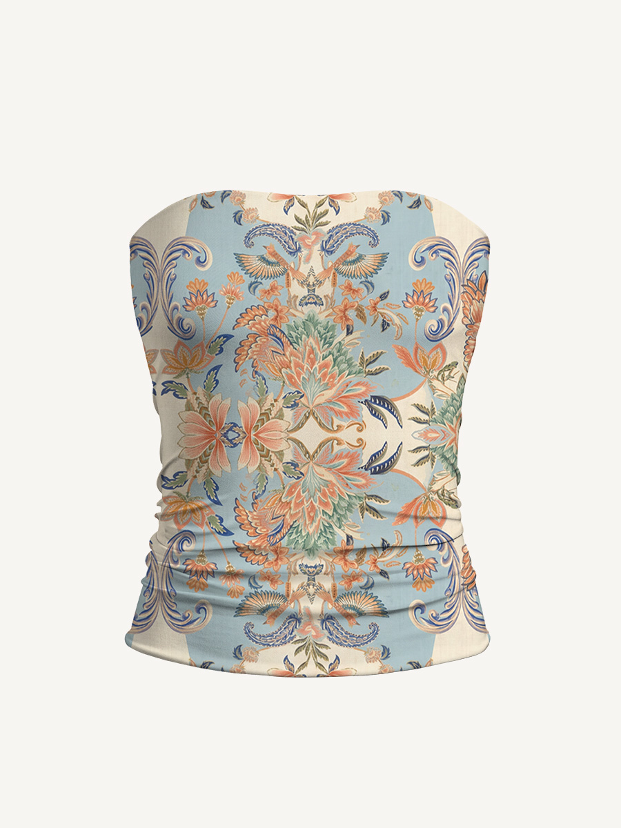 Azure Lily Palace Print Boho Bandeau Headband