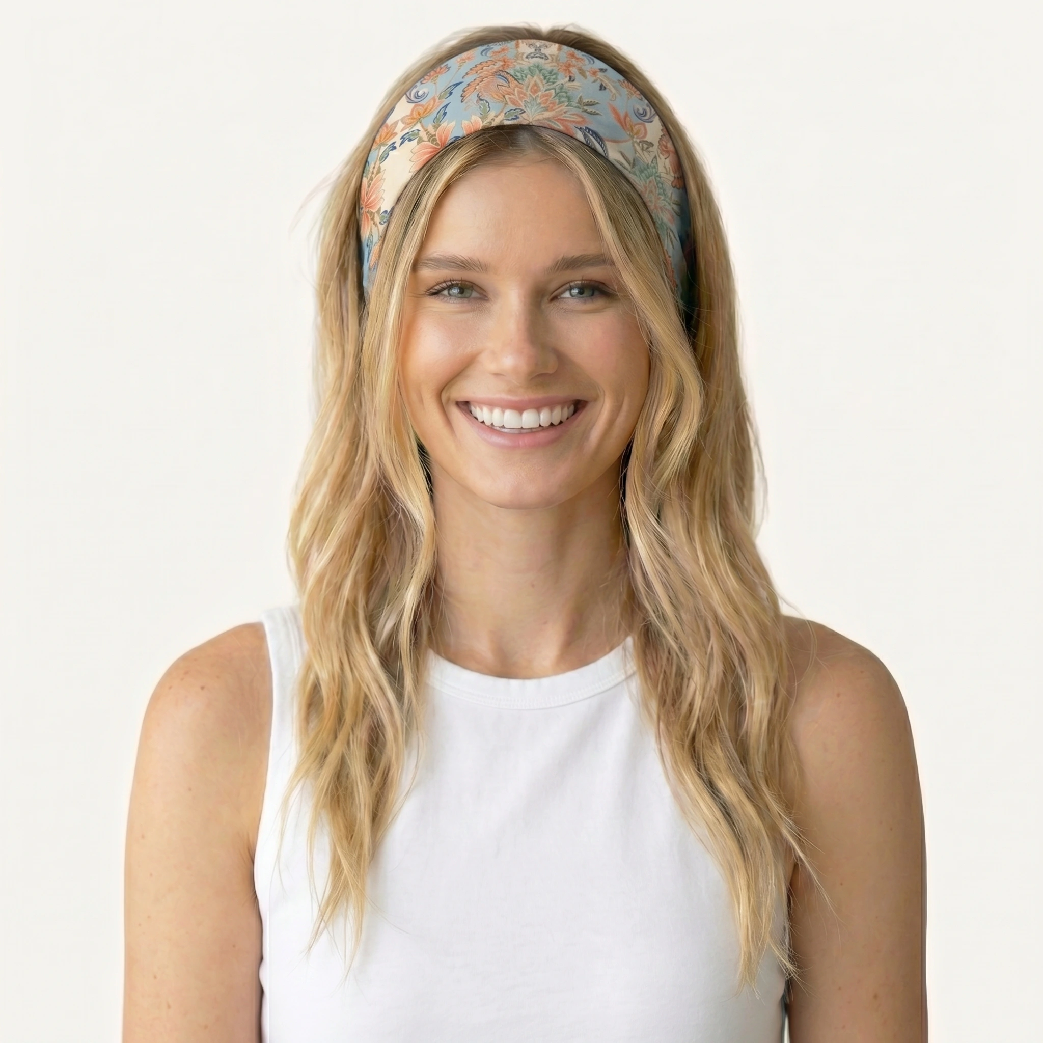 Azure Lily Palace Print Boho Bandeau Headband