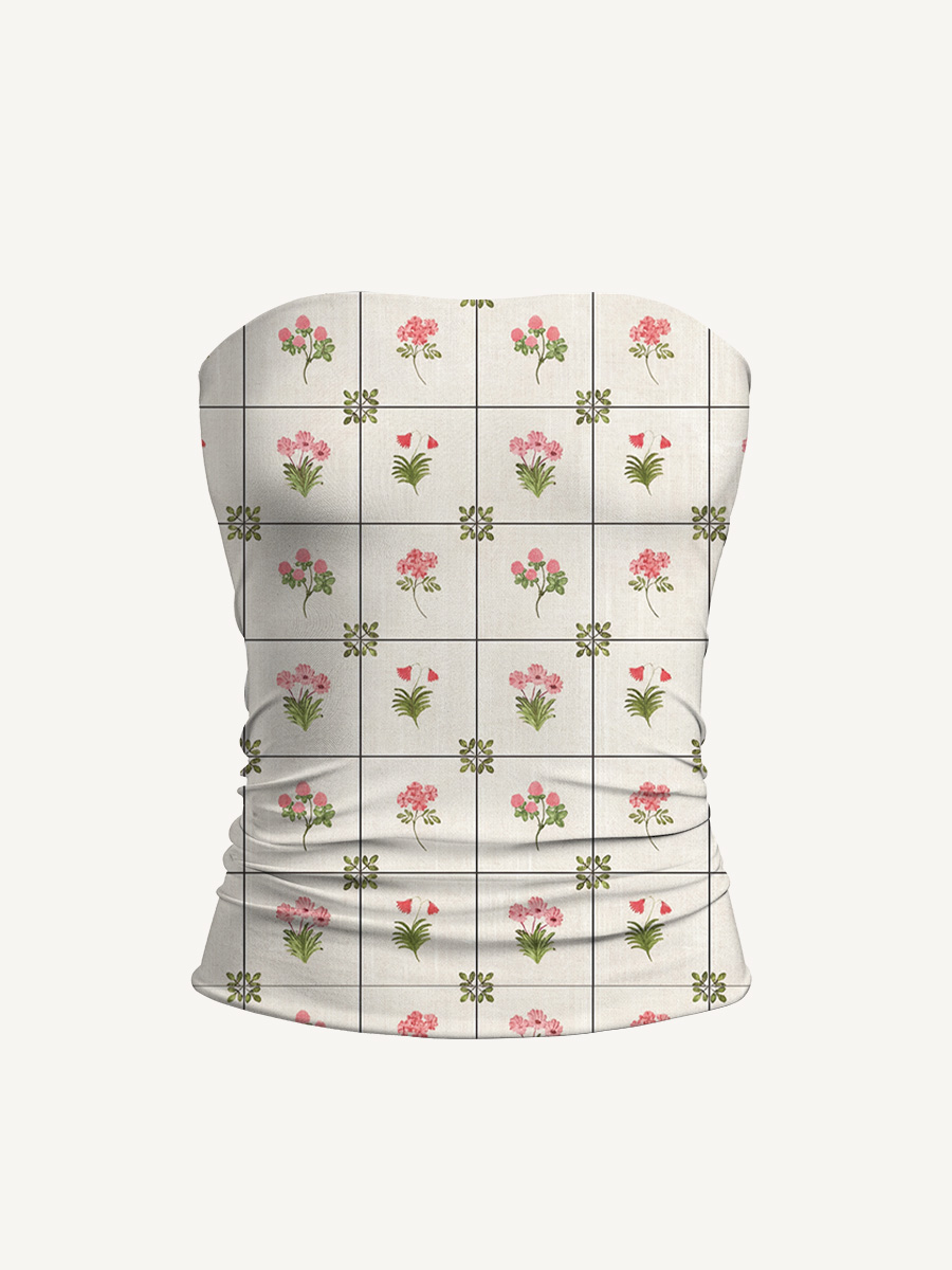 Meadow Tile Bloom Print Boho Bandeau Headband