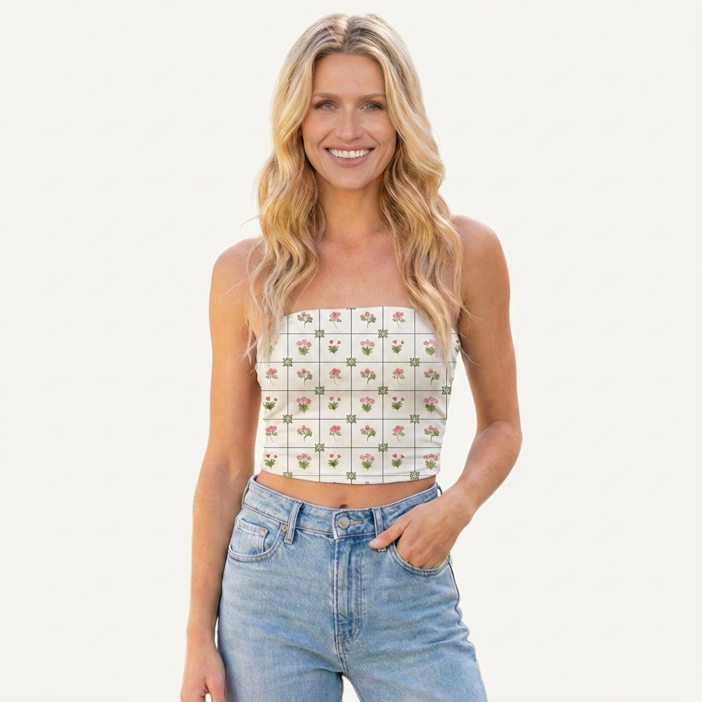 Meadow Tile Bloom Print Boho Bandeau Headband