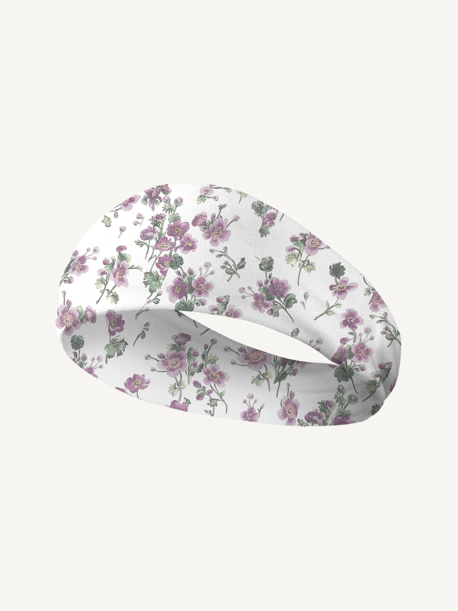 Lavender Field Whisper Print Boho Bandeau Headband