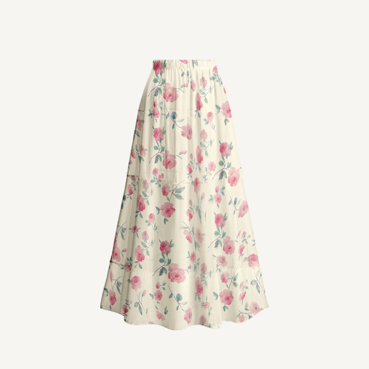 Blush Rose Ruffled V Neck One Piece Swimsuit and Matching Midi Skirt Set