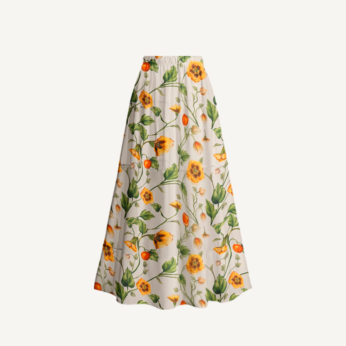 Golden Field Ruffled V Neck One Piece Swimsuit and Matching Midi Skirt Set