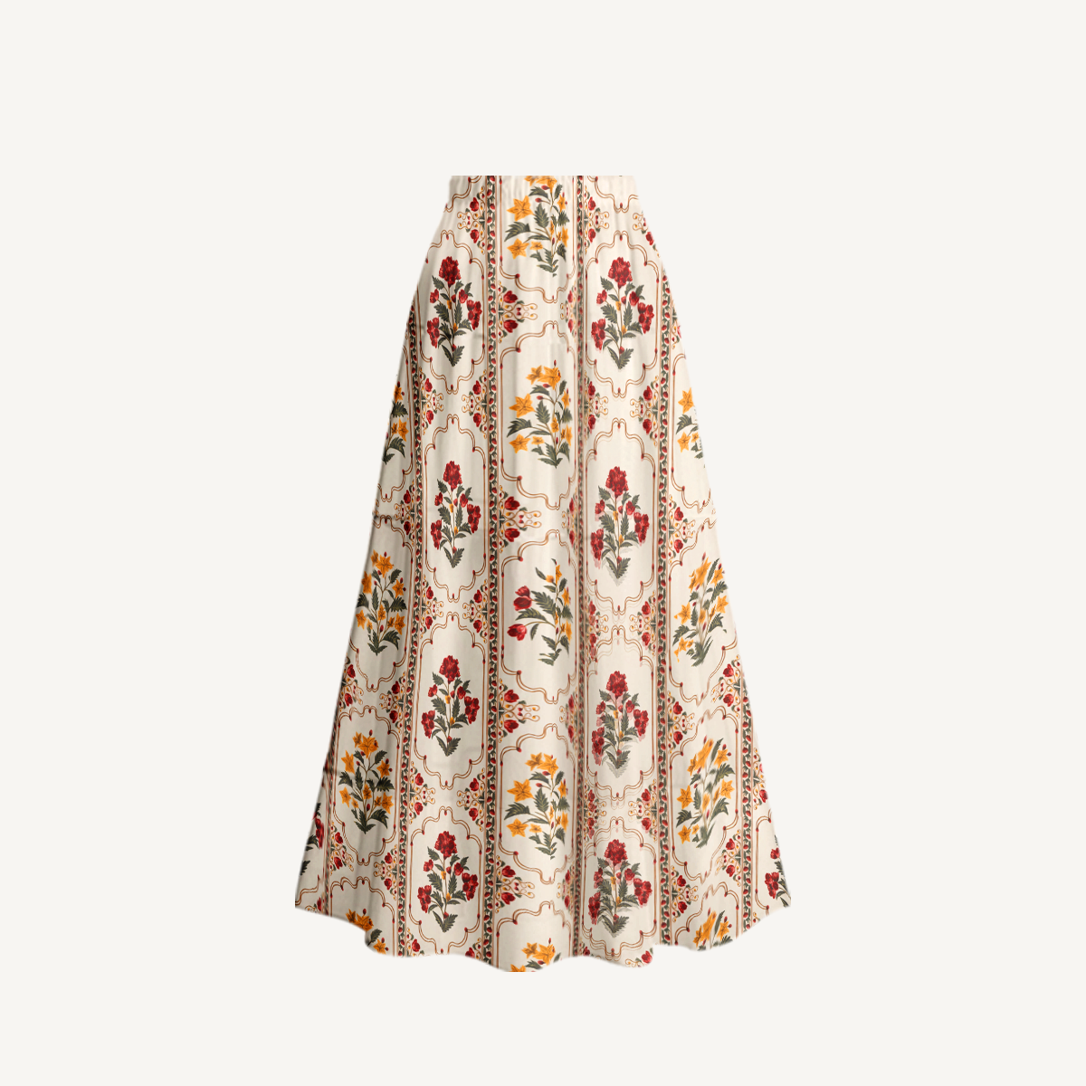 Velvet Carnation Ruffled V Neck One Piece Swimsuit and Matching Midi Skirt Set