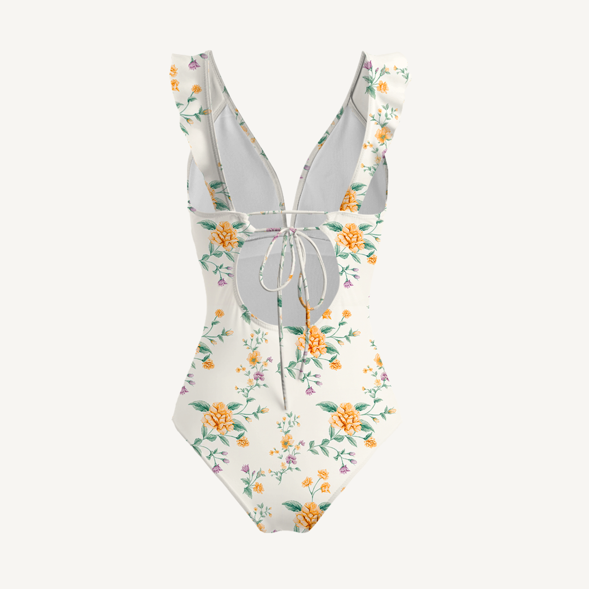 Amber Rose Ruffled V Neck One Piece Swimsuit and Matching Midi Skirt Set