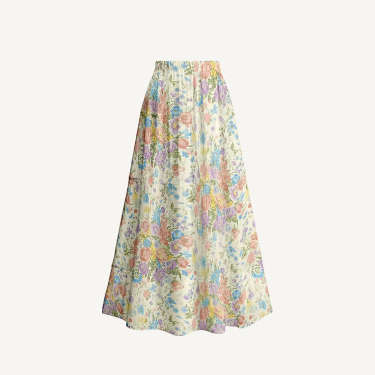 Morning Dew Bouquet Ruffled V Neck One Piece Swimsuit and Matching Midi Skirt Set