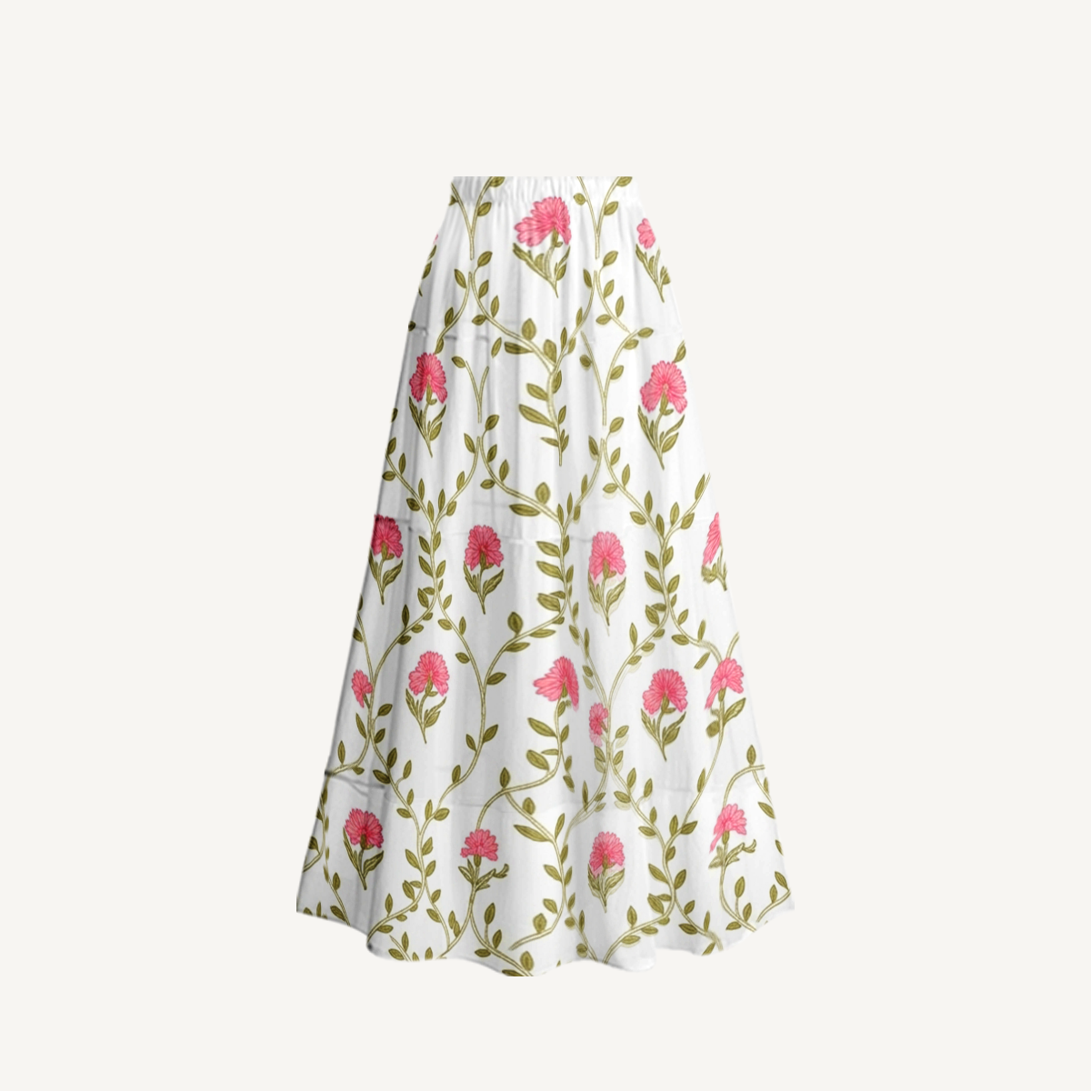 Clover Vine Whisper Ruffled V Neck One Piece Swimsuit and Matching Midi Skirt Set