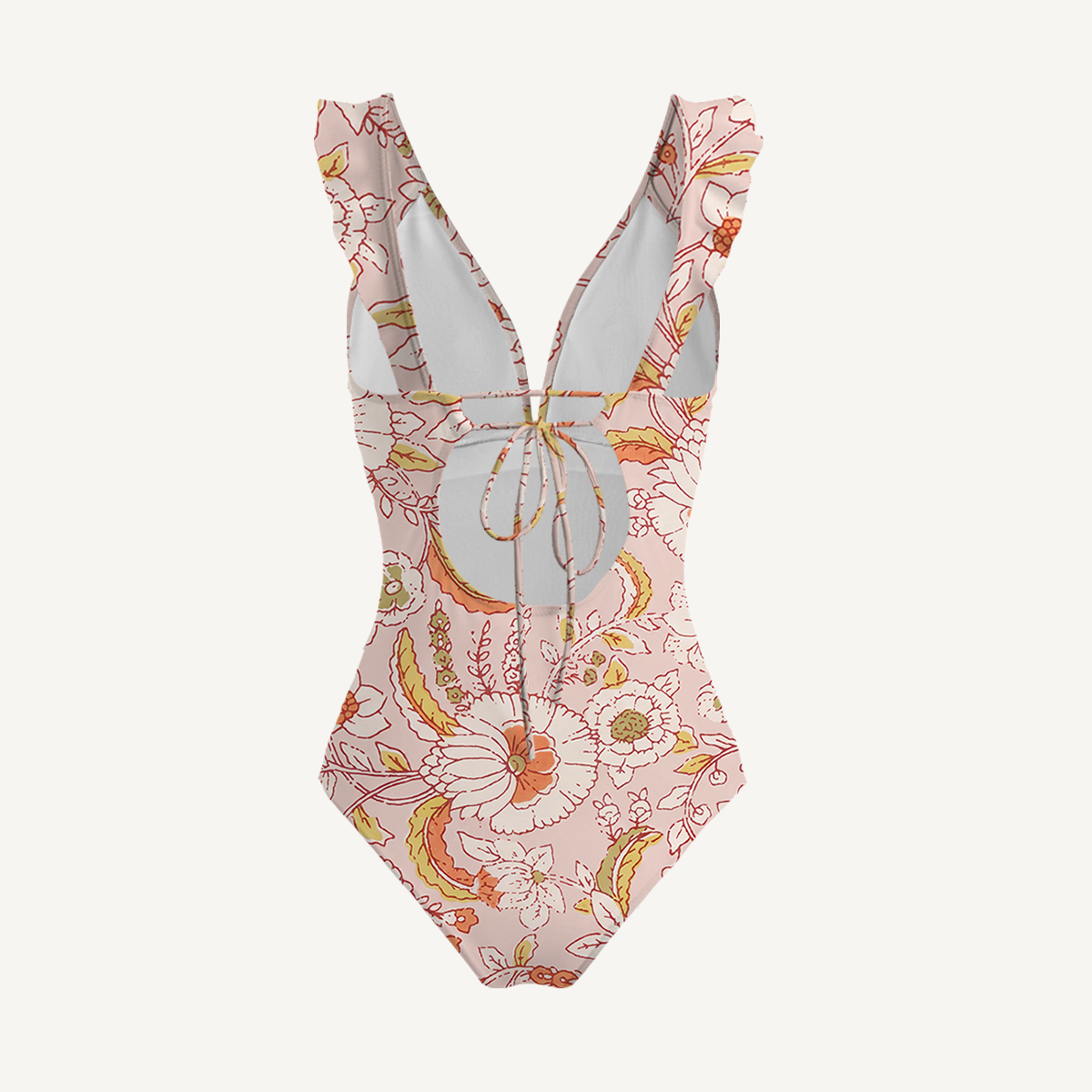 Dusty Bloom Whisper Ruffled V Neck One Piece Swimsuit and Matching Midi Skirt Set