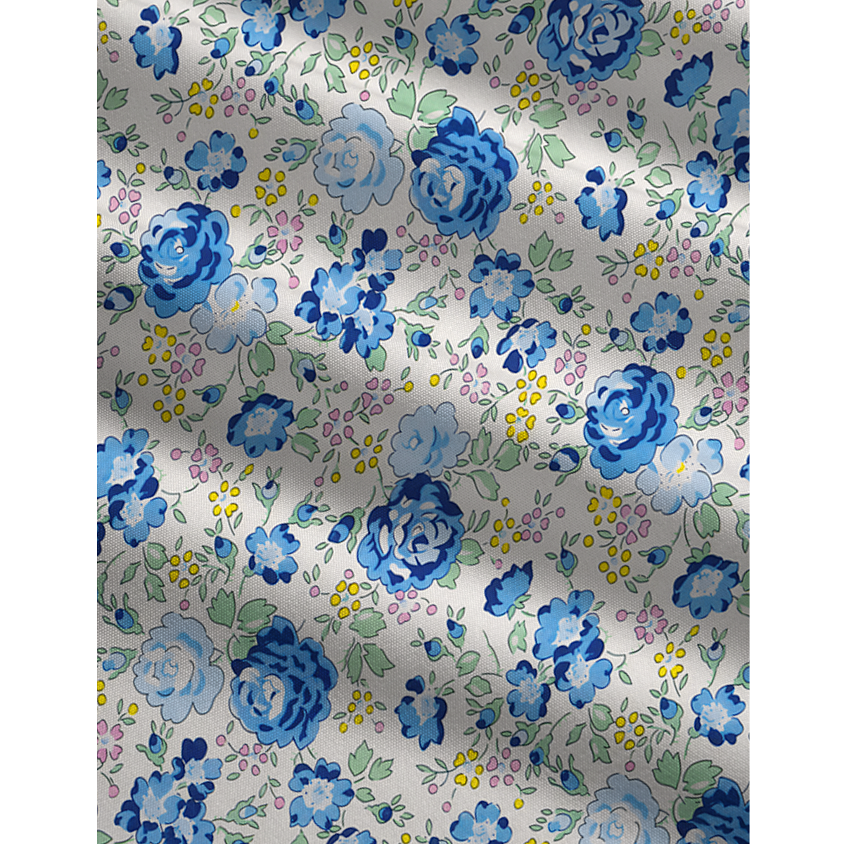 V-Neck Blue Rose Floral Boho Jumpsuit with Pockets for Women