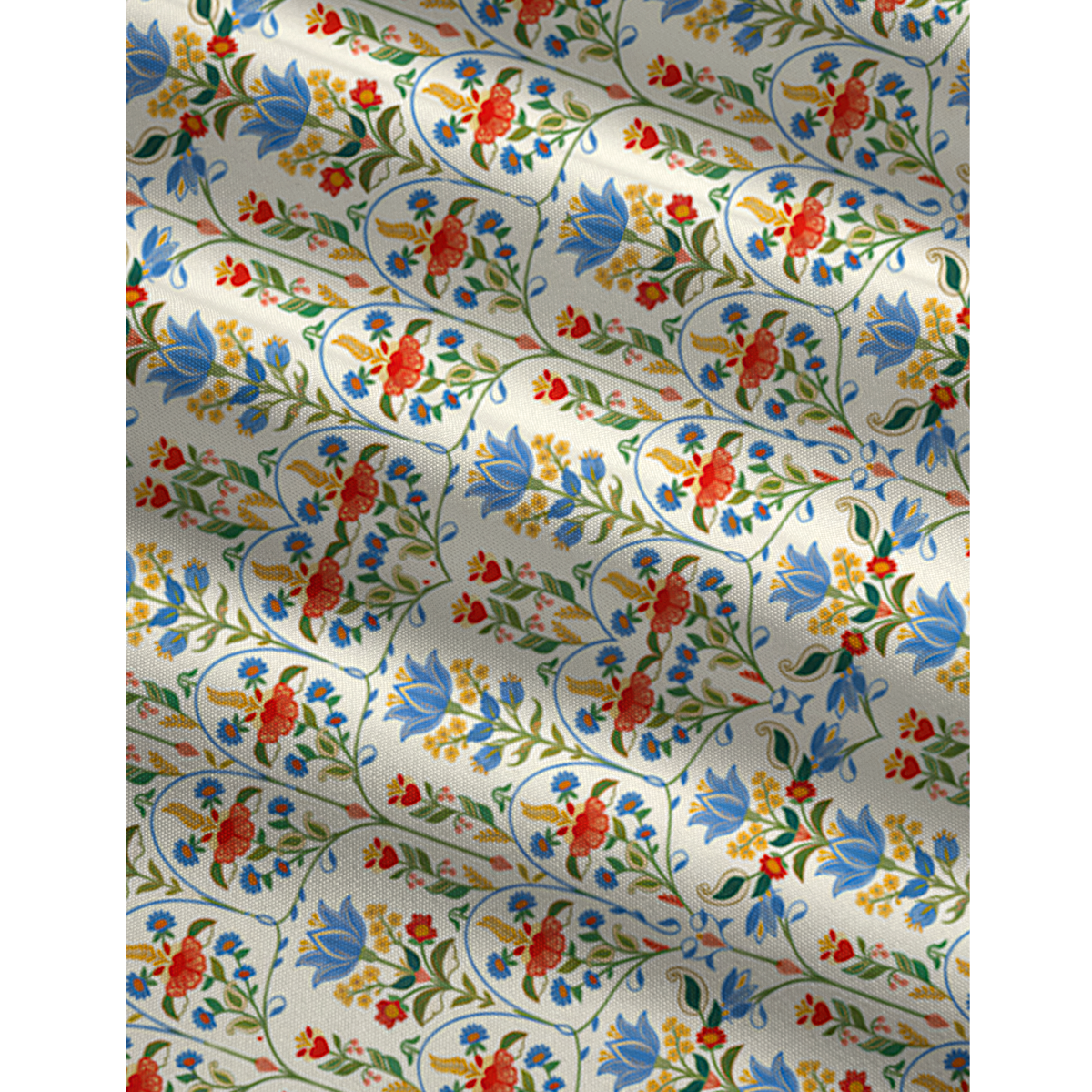 V-Neck Folk Bloom Jumpsuit with Pockets for Women