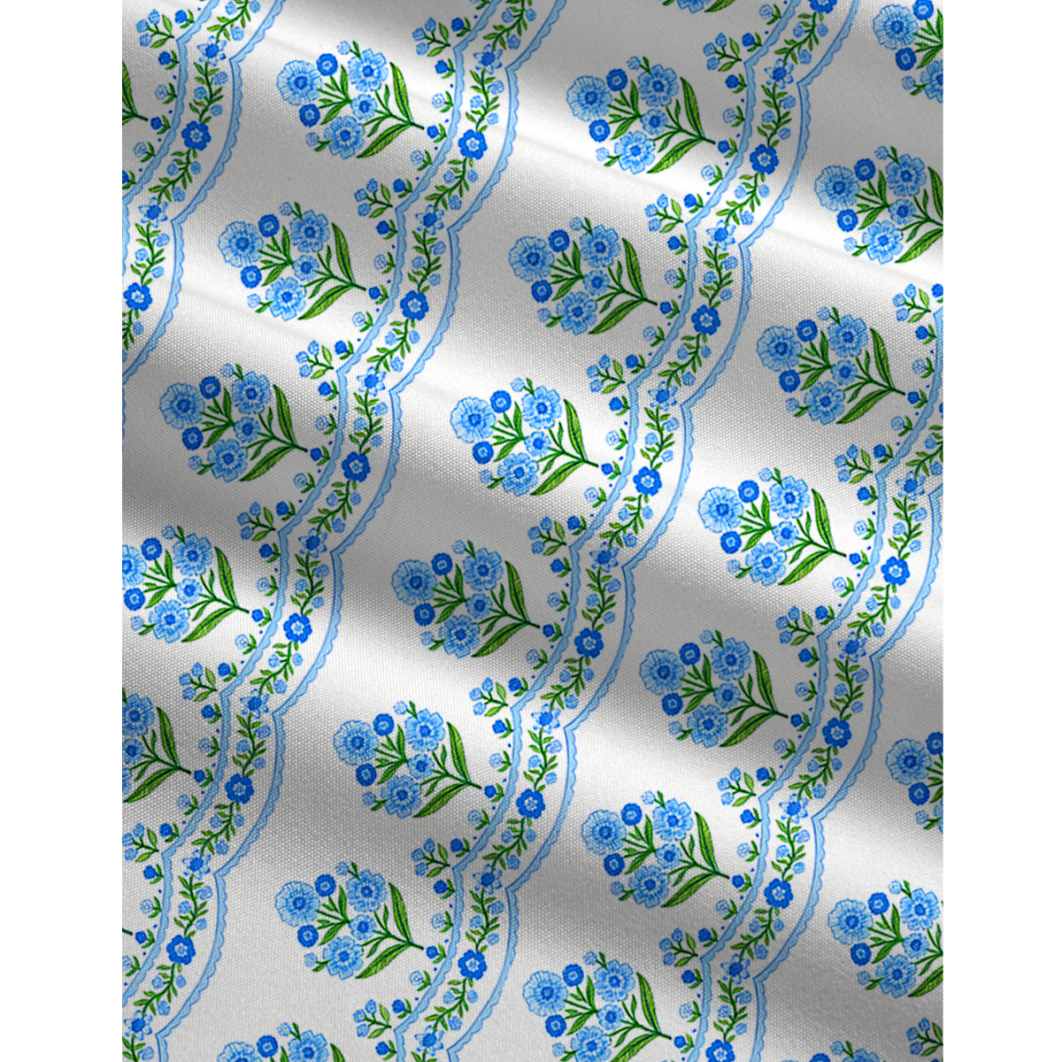 V-Neck Azure Folk Jumpsuit with Pockets for Women