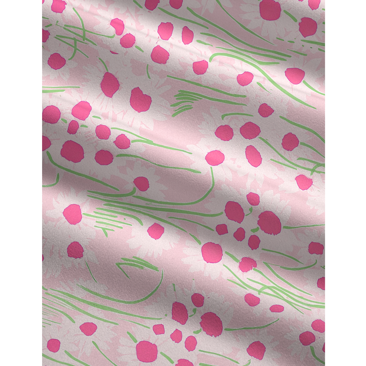 V-Neck Pink Daisy Boho Jumpsuit with Pockets for Women