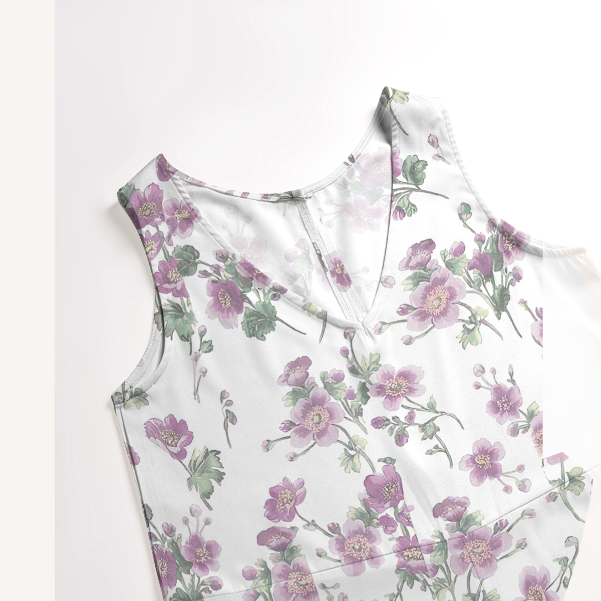 V-Neck Lavender Field Whisper Boho Jumpsuit with Pockets for Women