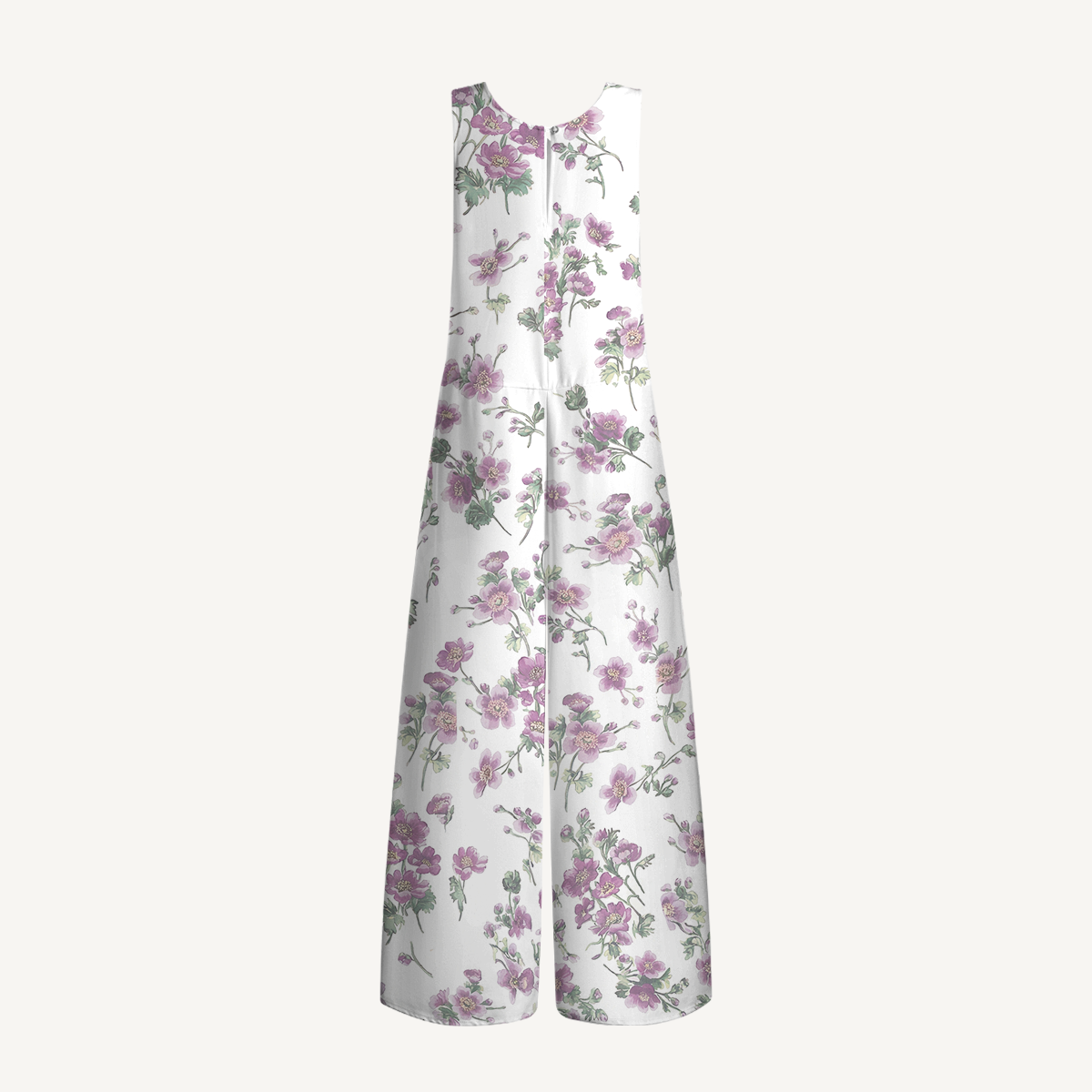 V-Neck Lavender Field Whisper Boho Jumpsuit with Pockets for Women