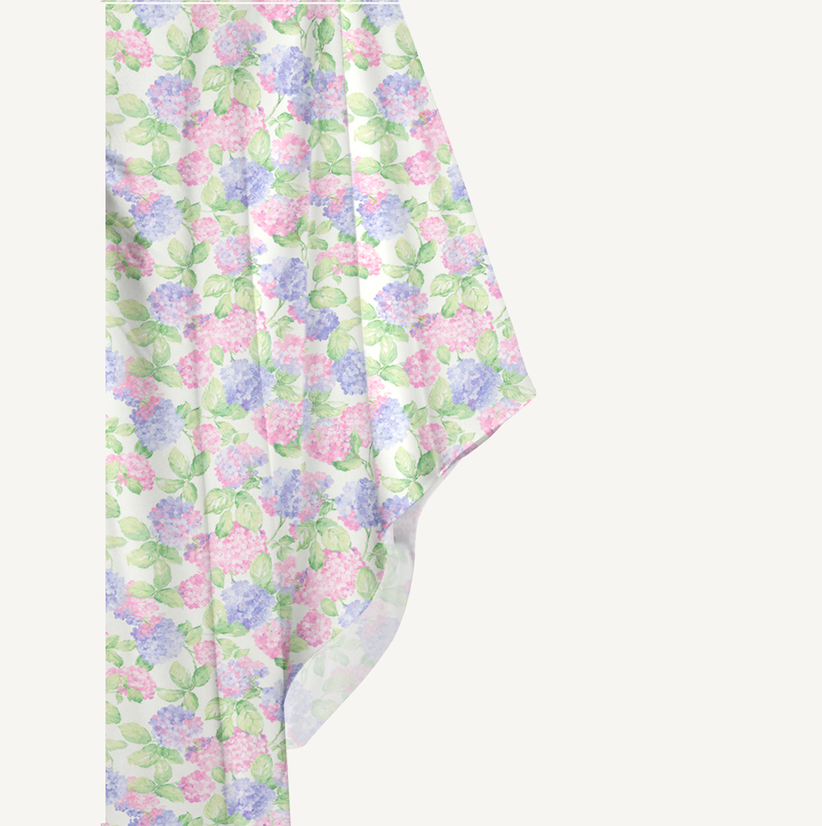  V‑Neck Lilac Hydrangea Kimono Sleeve Kaftan Dress