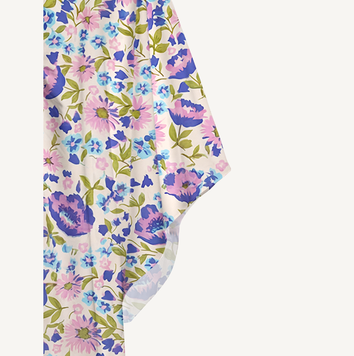  V‑Neck Lavender Bloom Kimono Sleeve Kaftan Dress