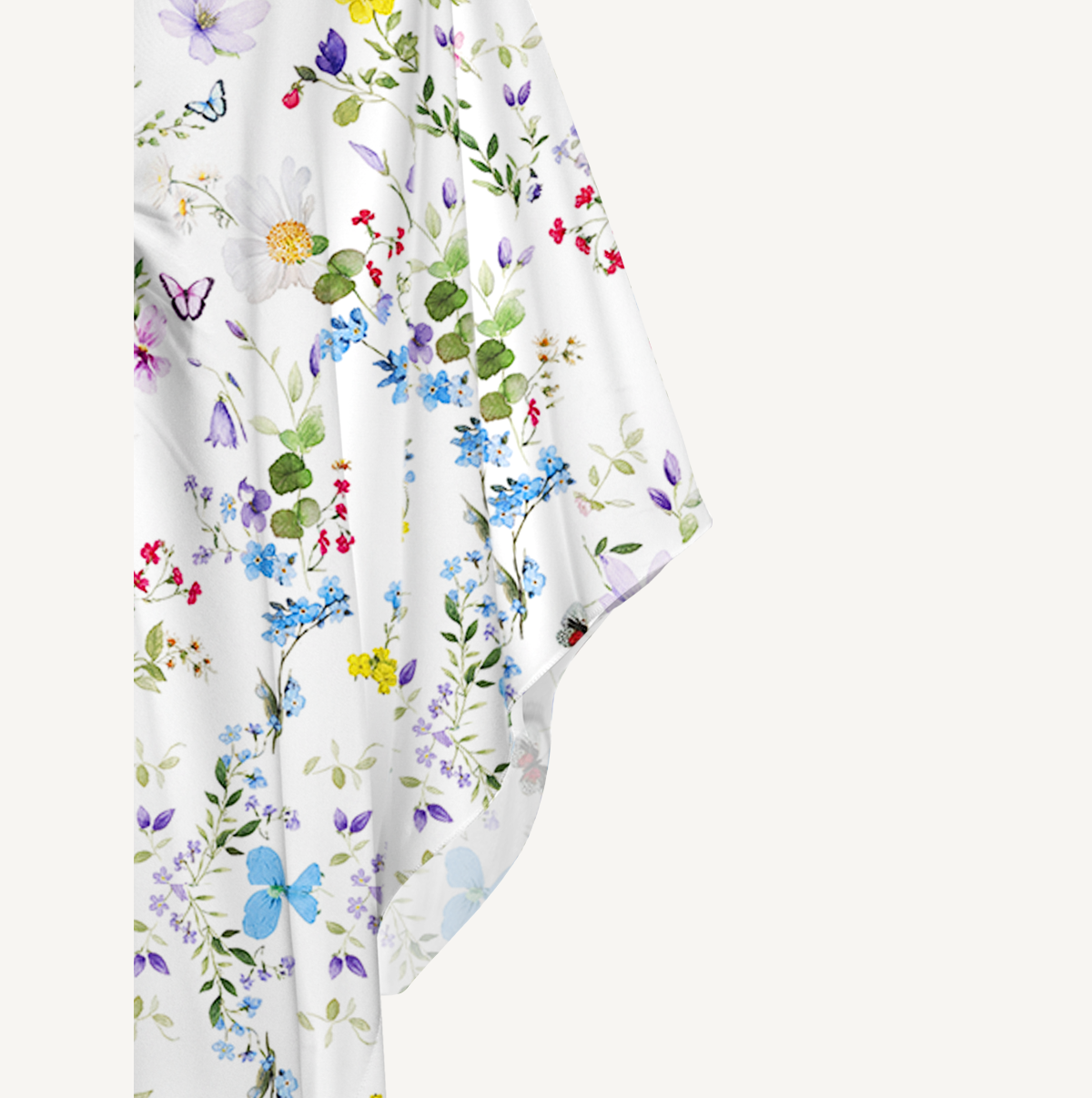  V‑Neck Butterfly Trail Kimono Sleeve Kaftan Dress