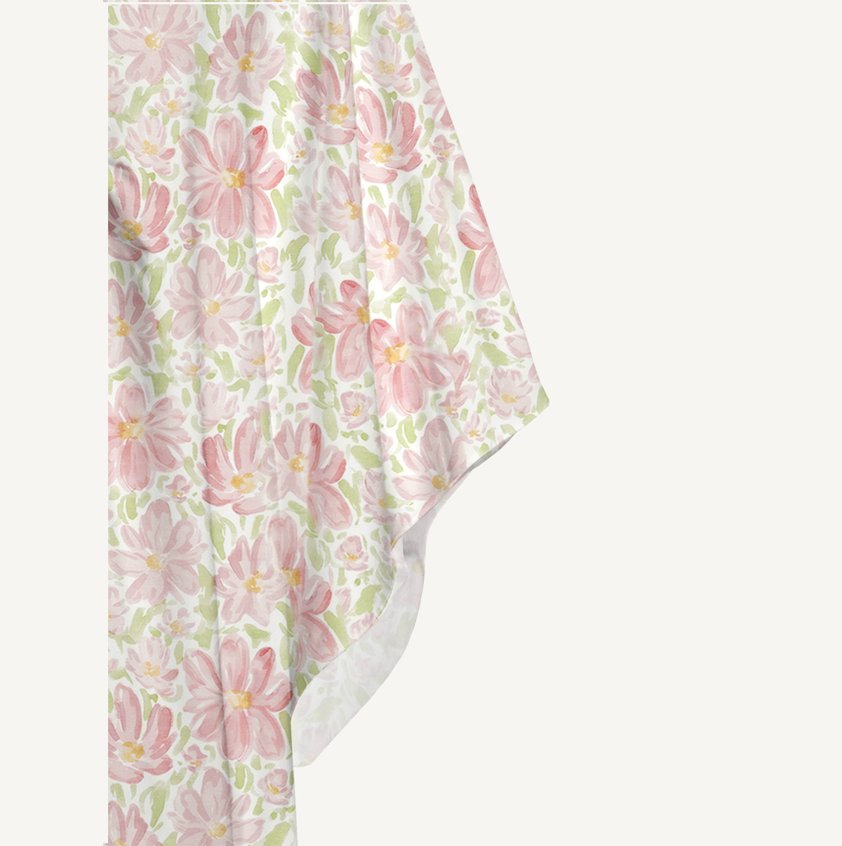 V‑Neck Cosmos Flower Kimono Sleeve Kaftan Dress