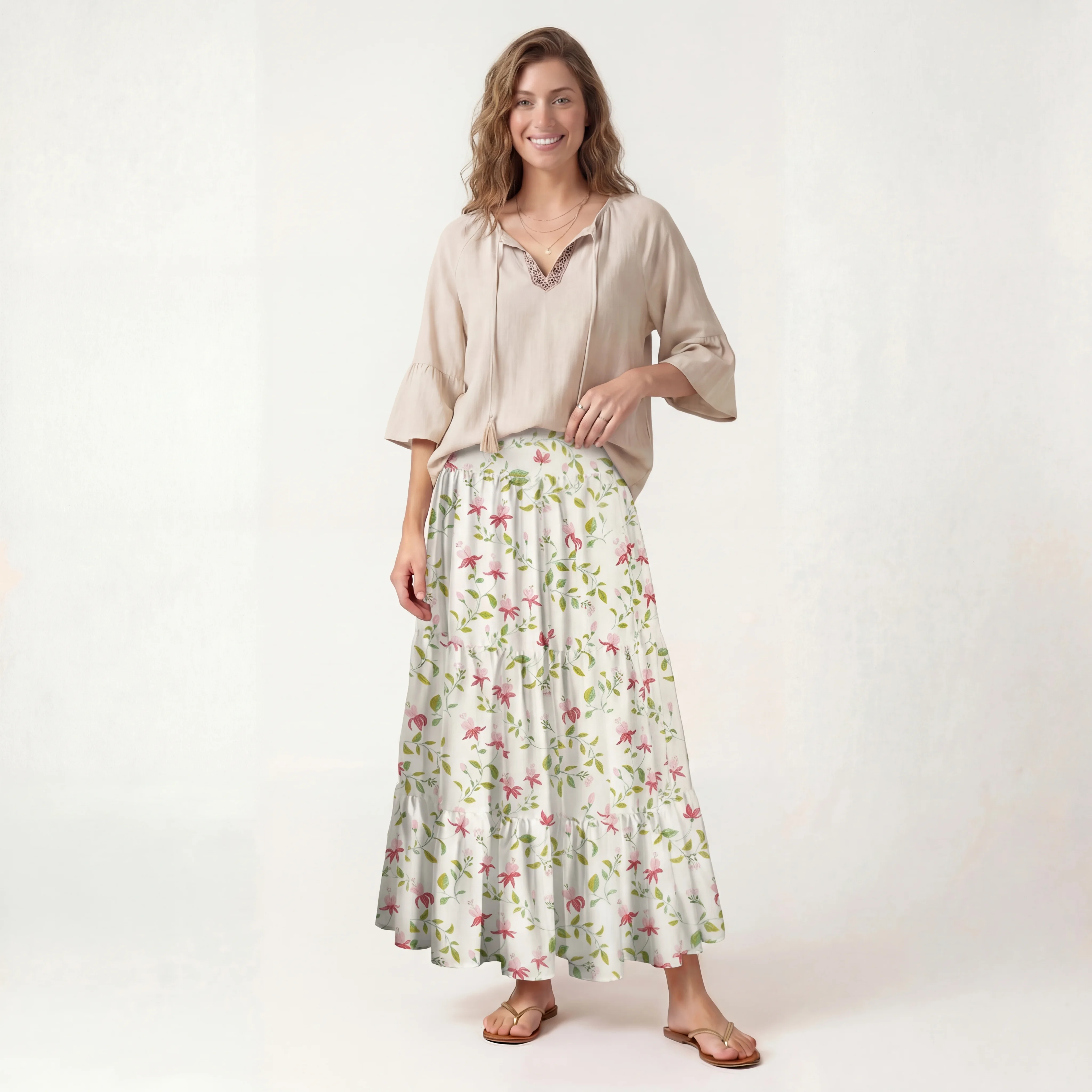 Ruby Vine Print Maxi Skirt