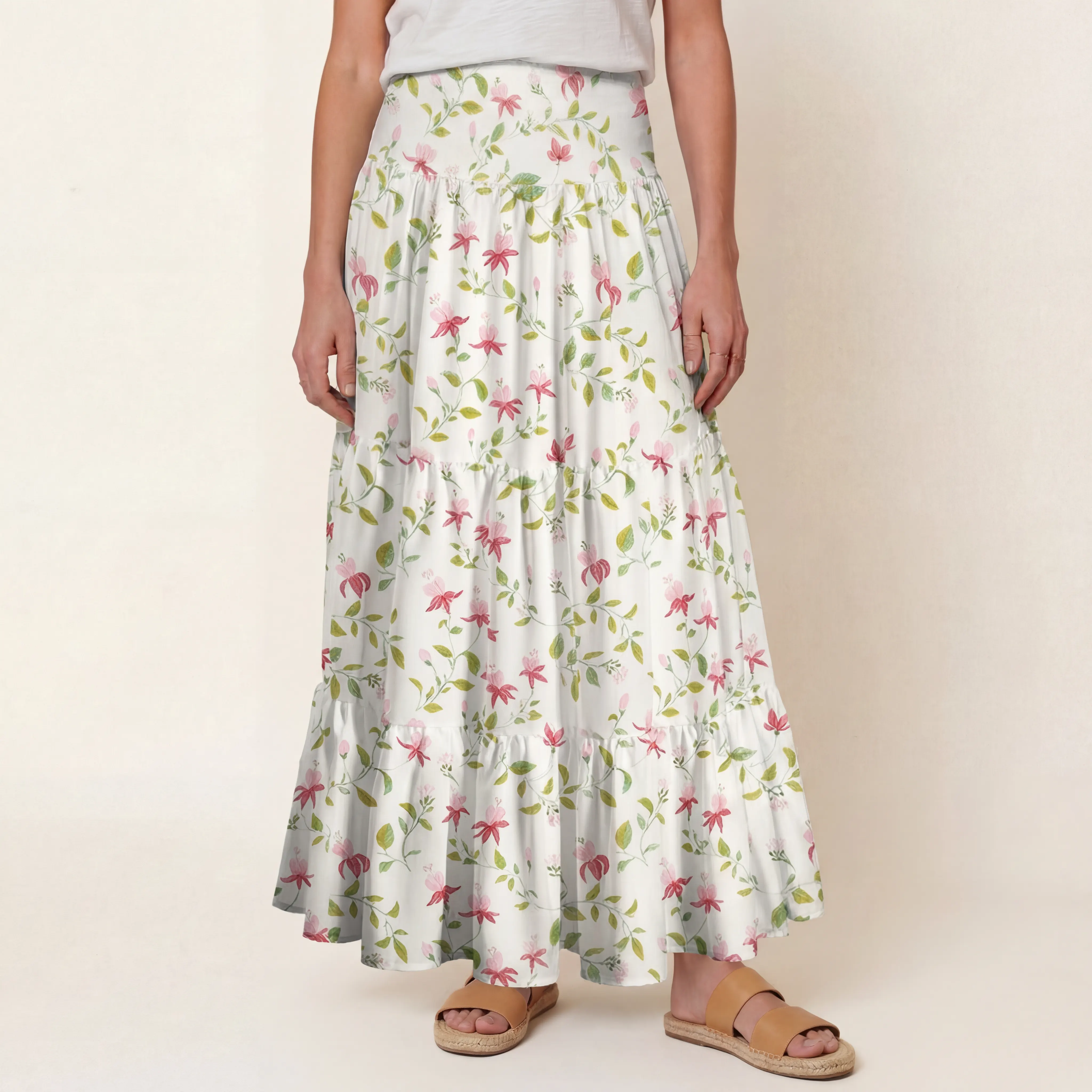 Ruby Vine Print Maxi Skirt