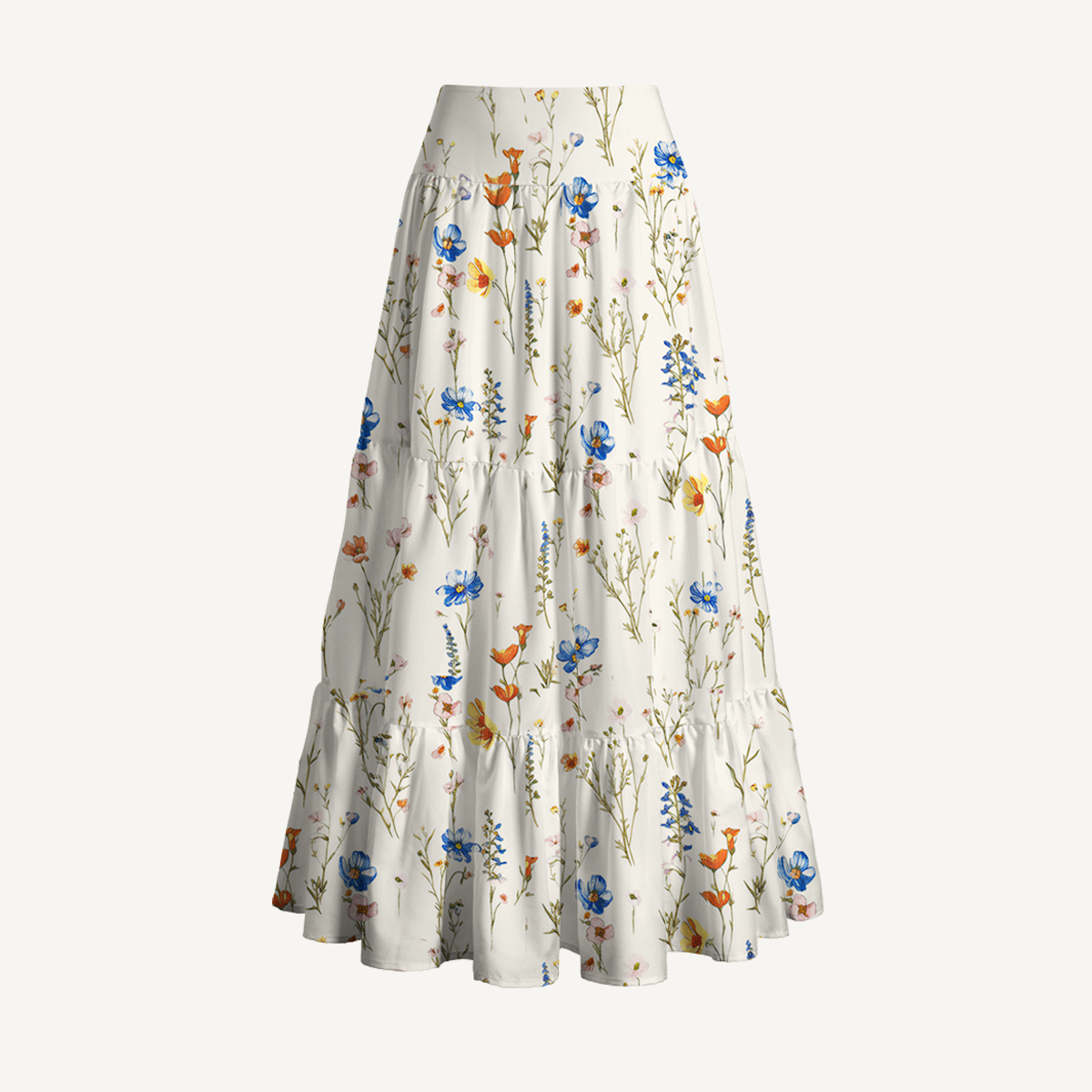 Wild Bloom Print Maxi Skirt