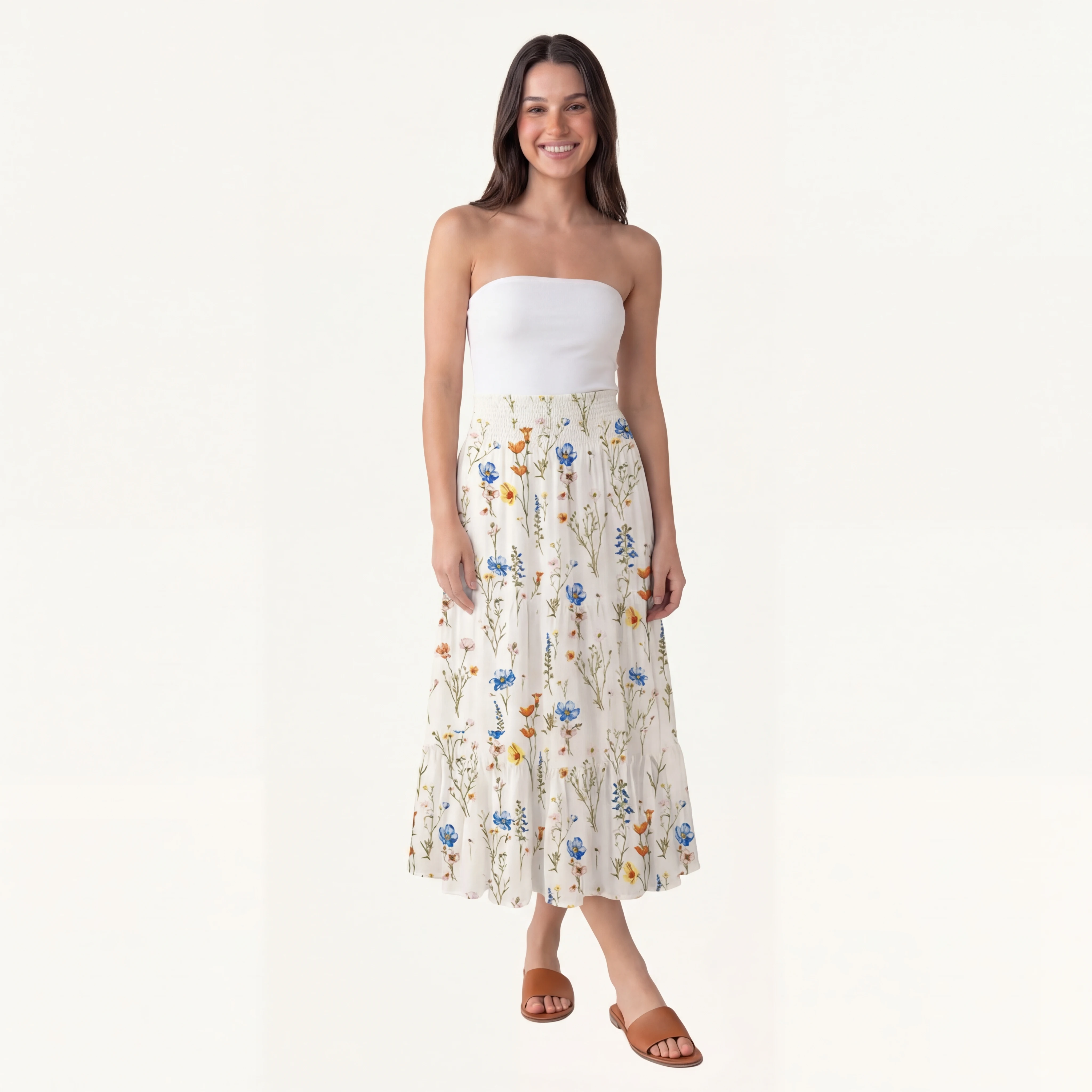 Wild Bloom Print Maxi Skirt