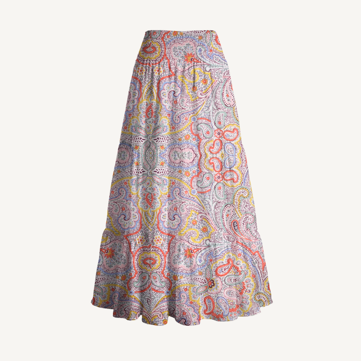 Sunrise Paisley Print Maxi Skirt