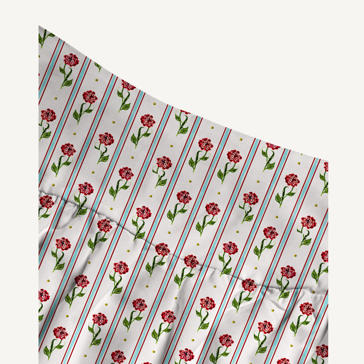 Crimson Dianthus Print Maxi Skirt