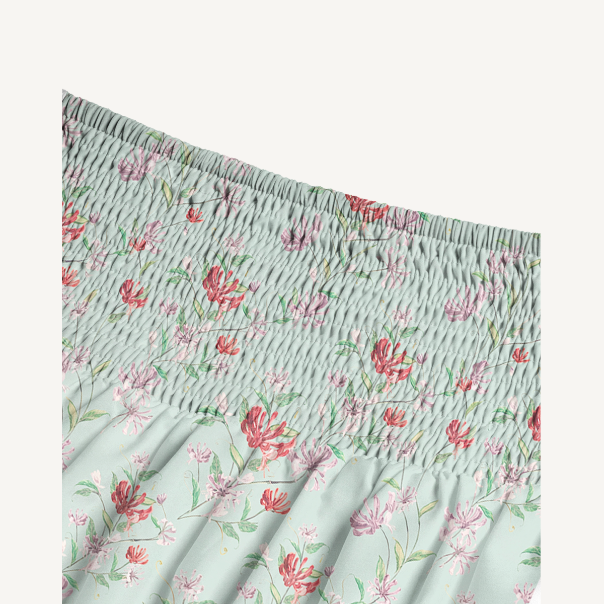 Mint Honeysuckle Print Maxi Skirt