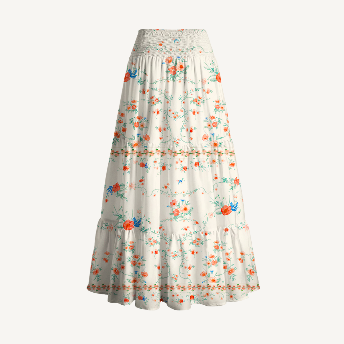 Wild Bloom Print Maxi Skirt