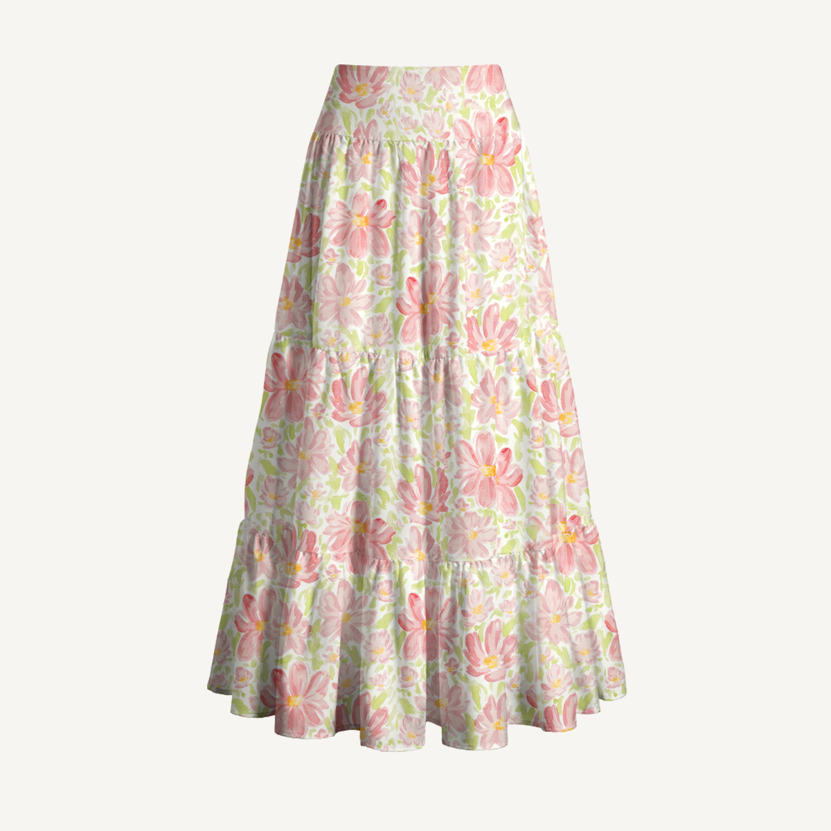 Cosmos Flower Print Maxi Skirt
