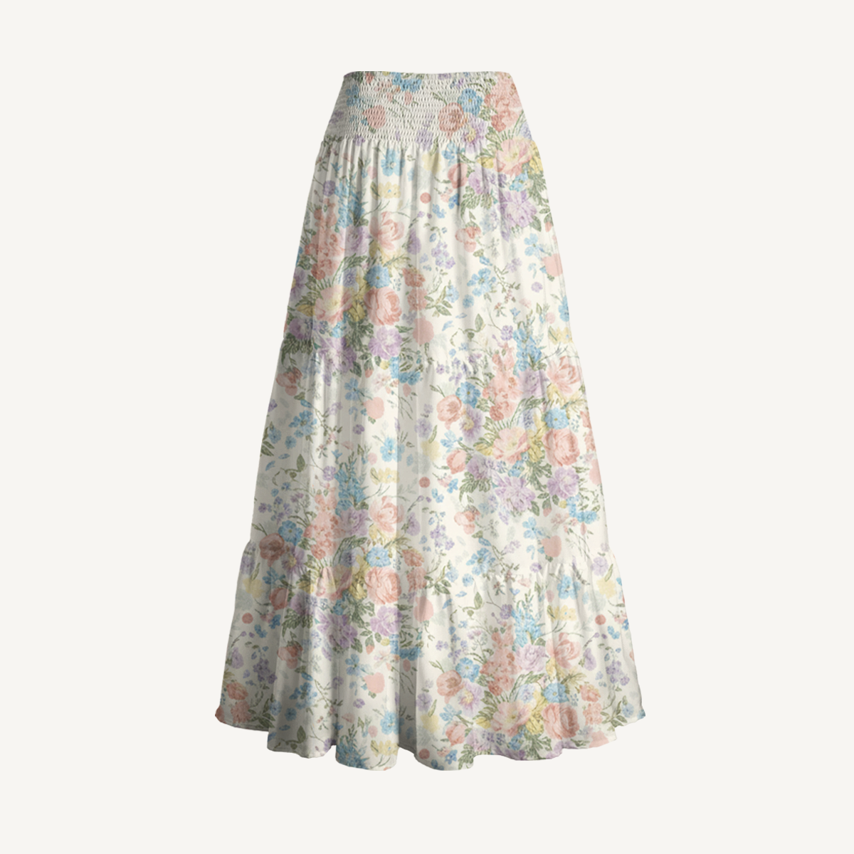 Morning Dew Bouquet Print Maxi Skirt
