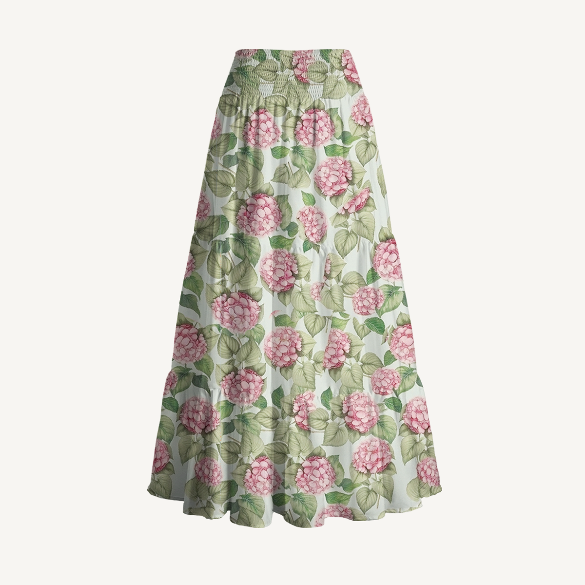 Hydrangea Whisper Print Maxi Skirt