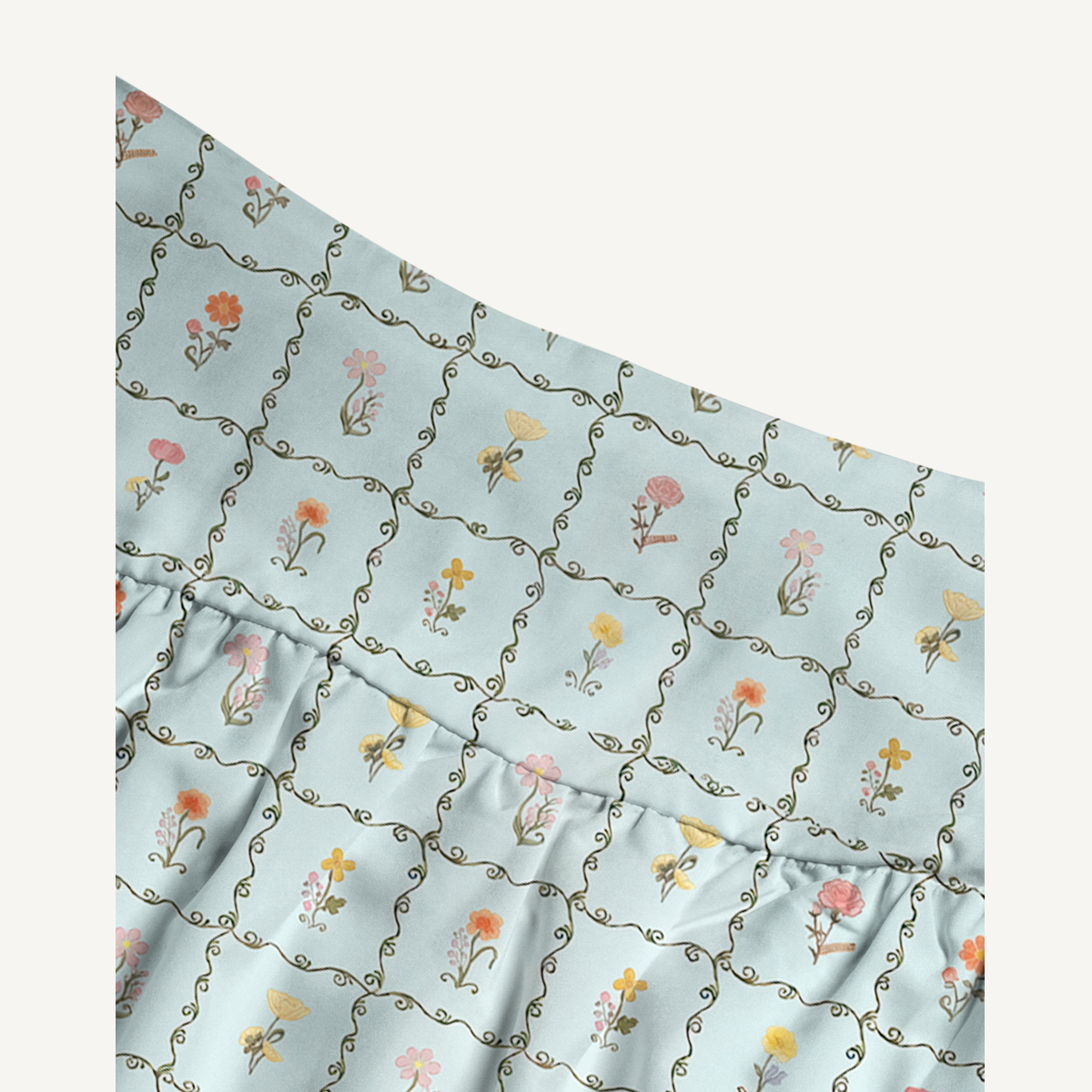 Sunny Garden Tiles Print Maxi Skirt