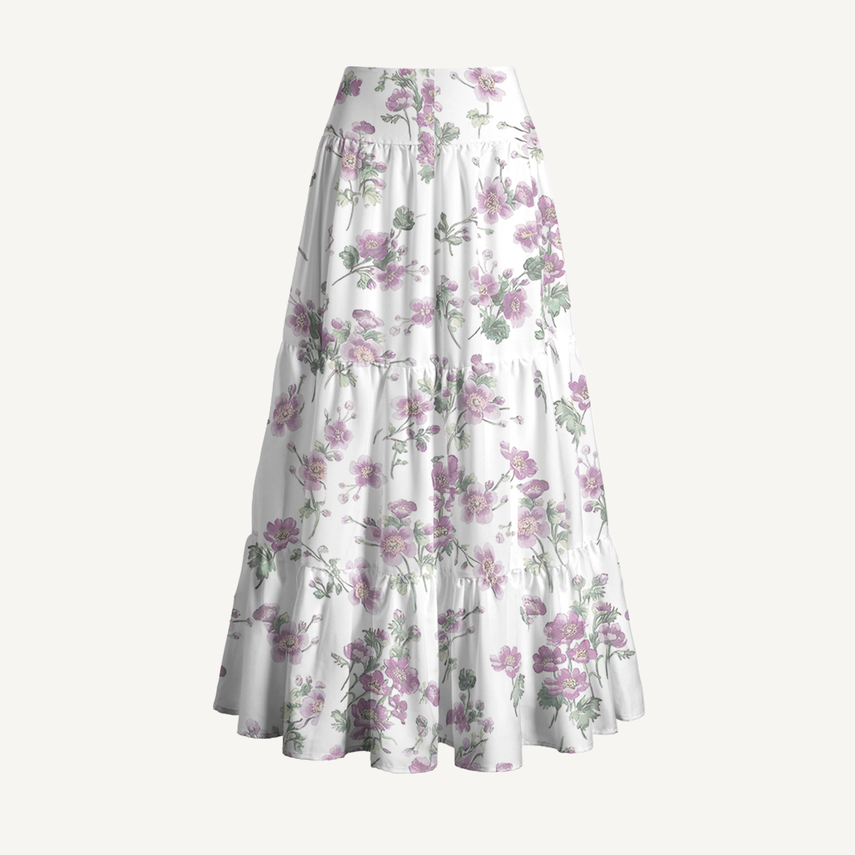 Lavender Field Whisper Print Maxi Skirt