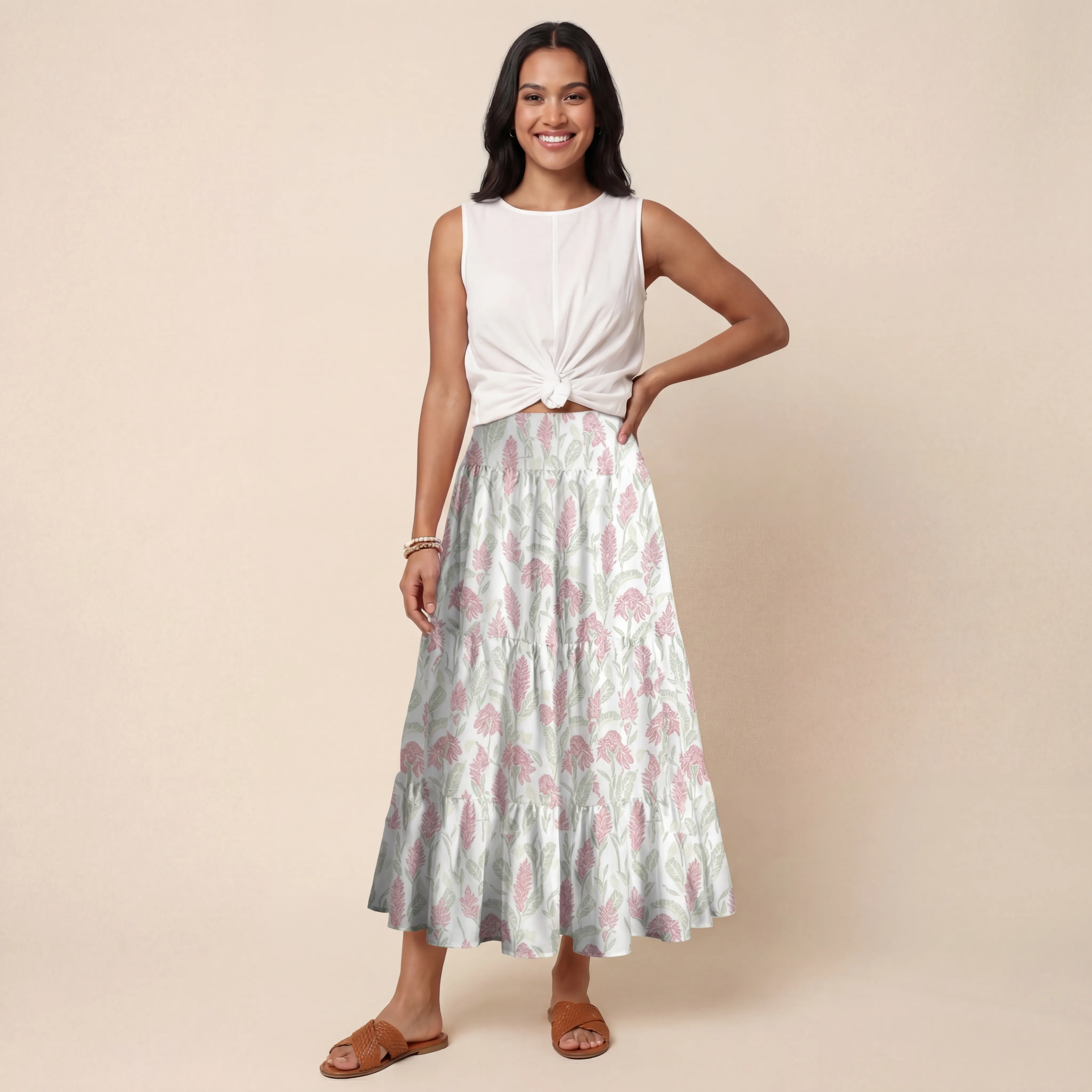 Wild Feather Whisper Print Maxi Skirt