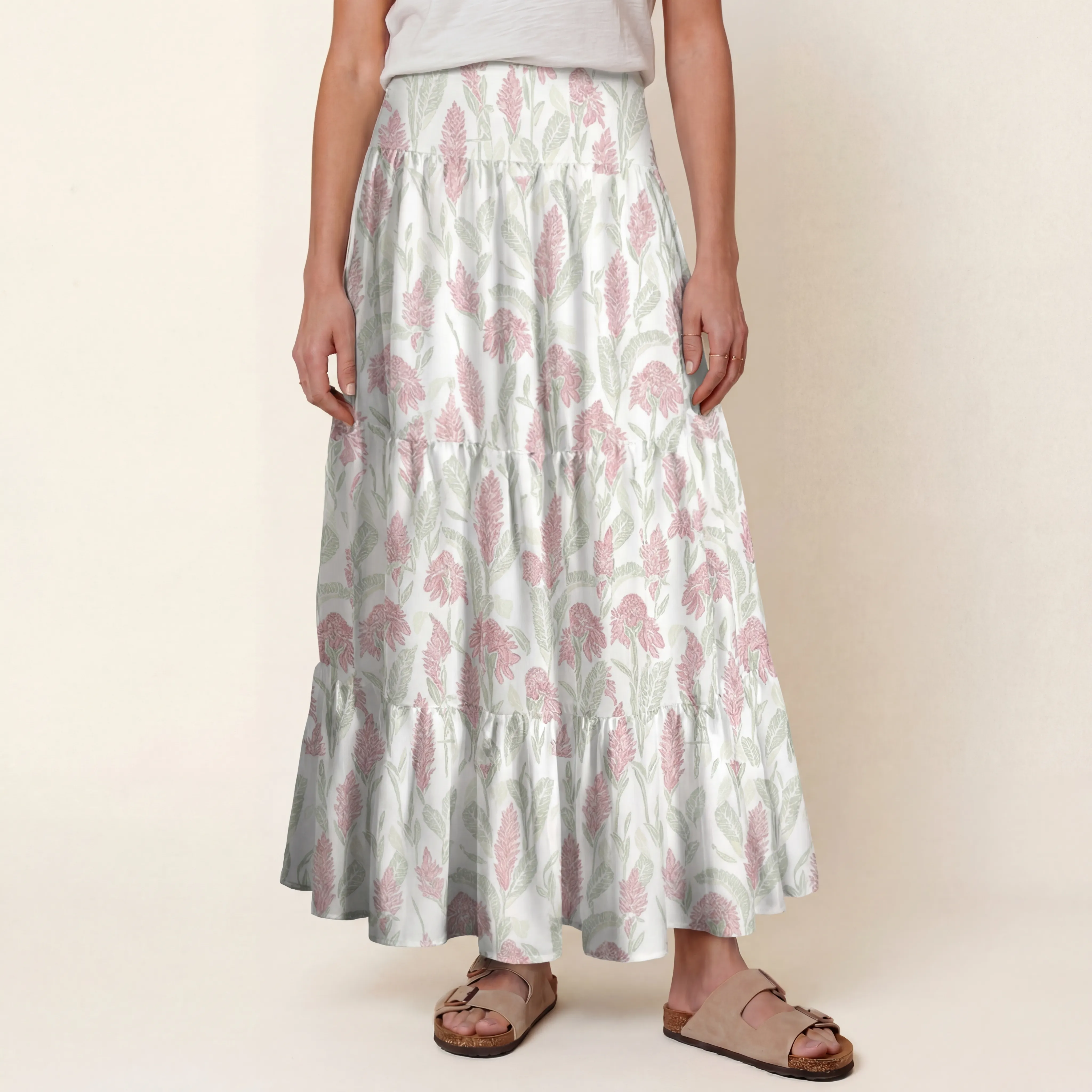 Wild Feather Whisper Print Maxi Skirt