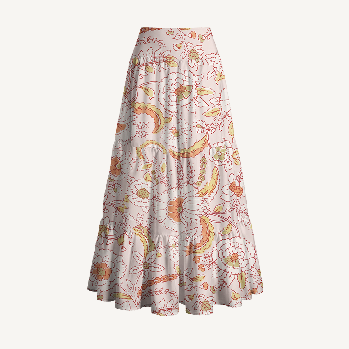 Dusty Bloom Whisper Print Maxi Skirt