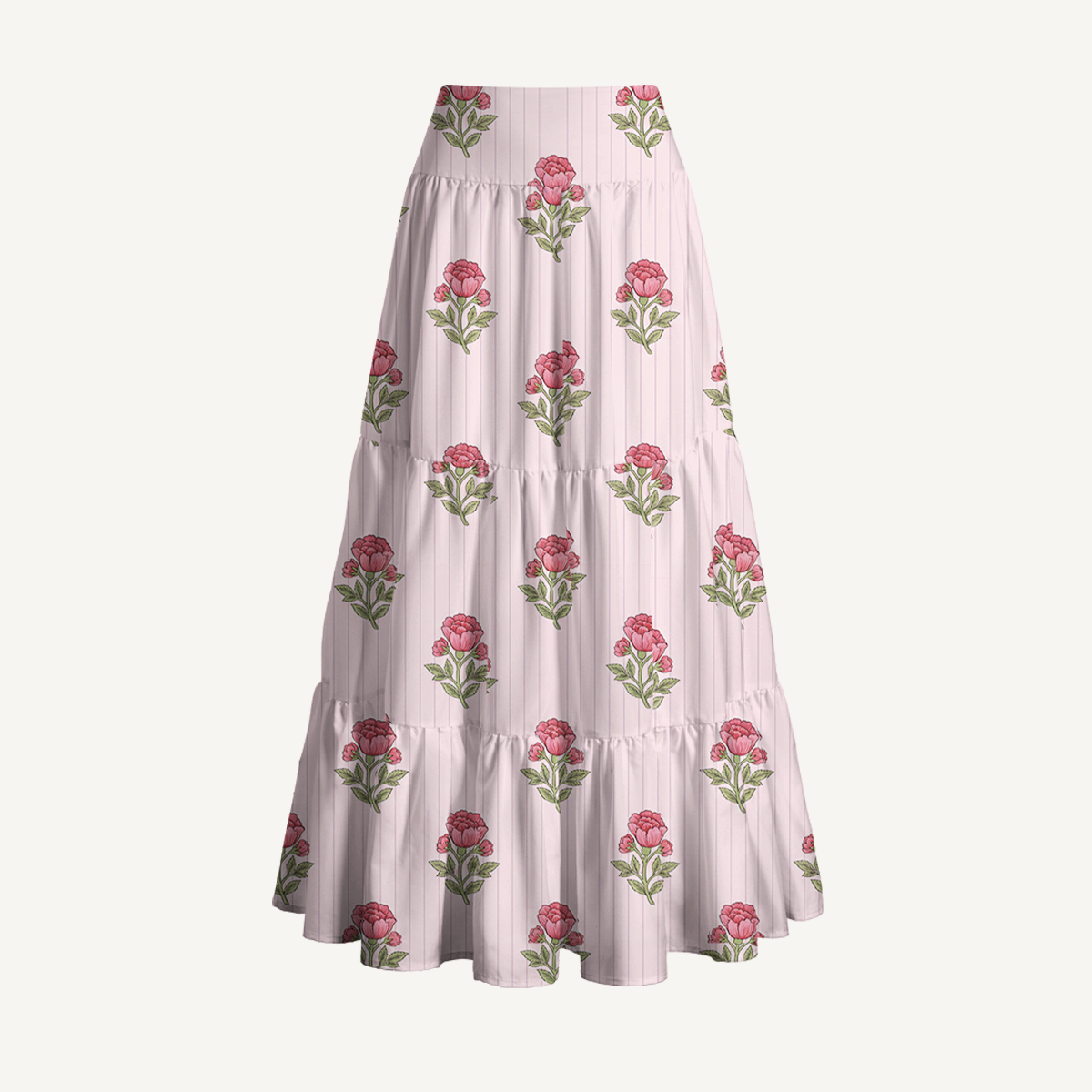 Misty Rose Garden Print Maxi Skirt