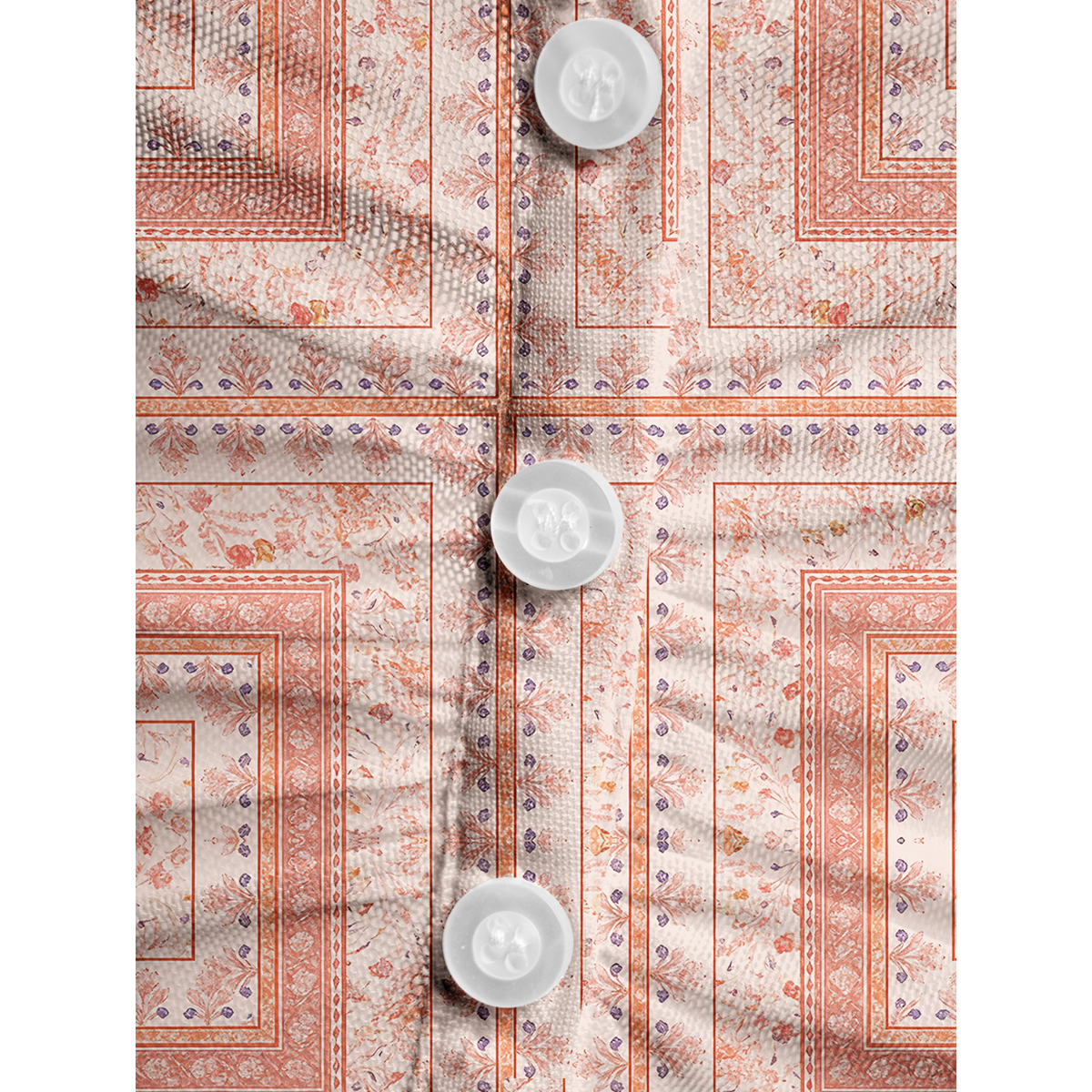 V-Neck Short Sleeve Dahlia Print Mesh Top